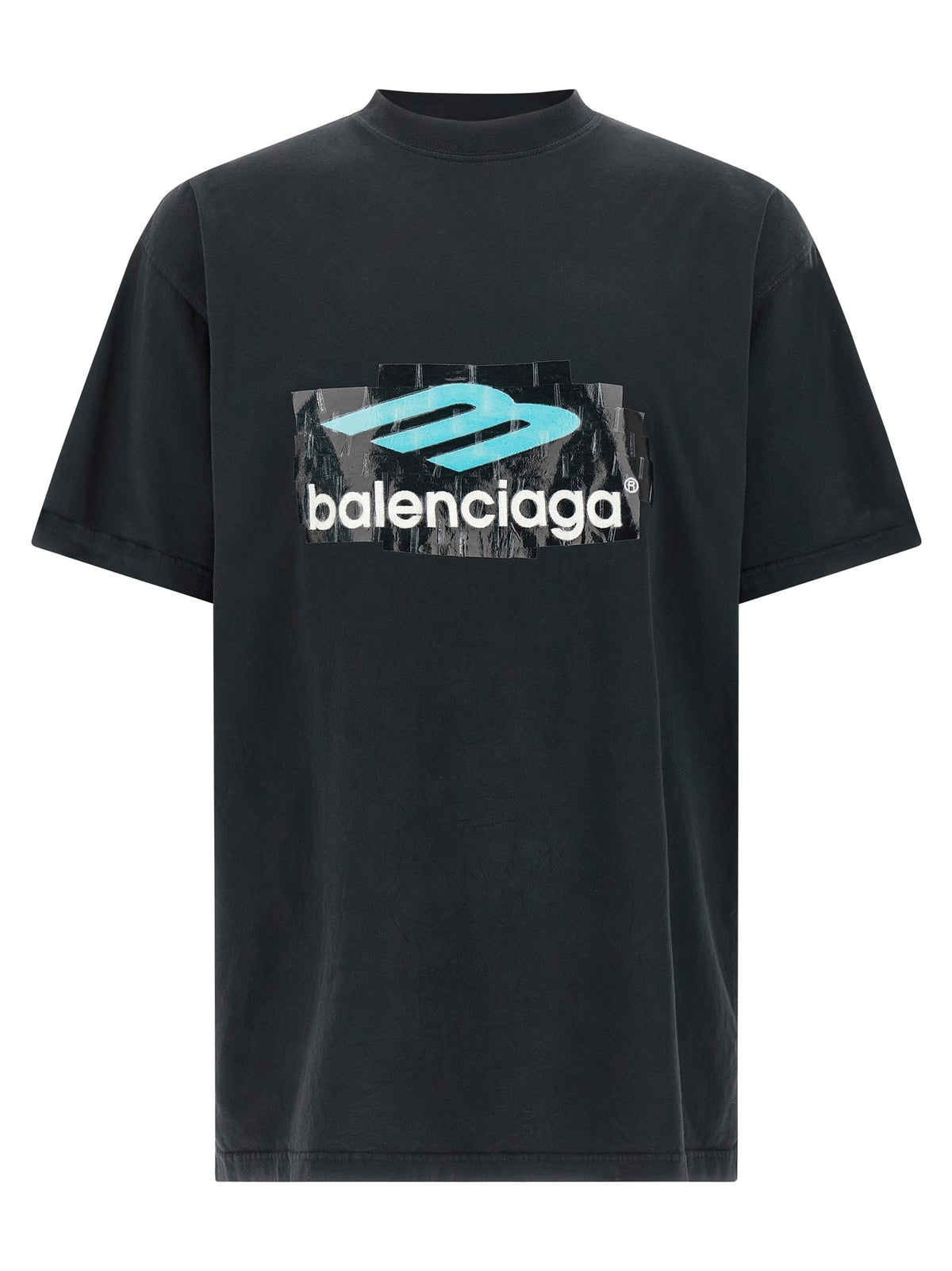 Balenciaga Black Cotton Men's T-Shirt