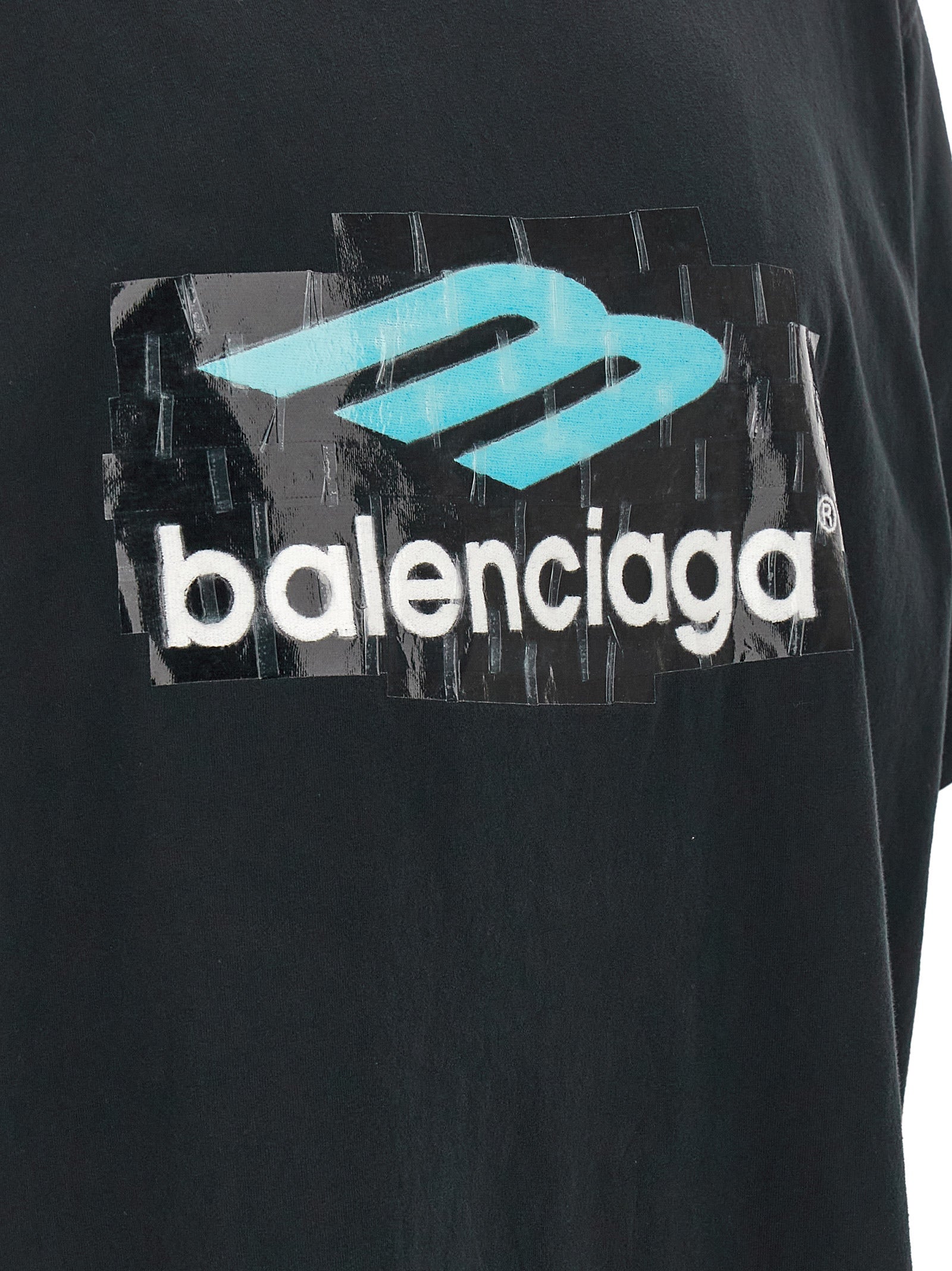 Balenciaga Black Cotton Men's T-Shirt