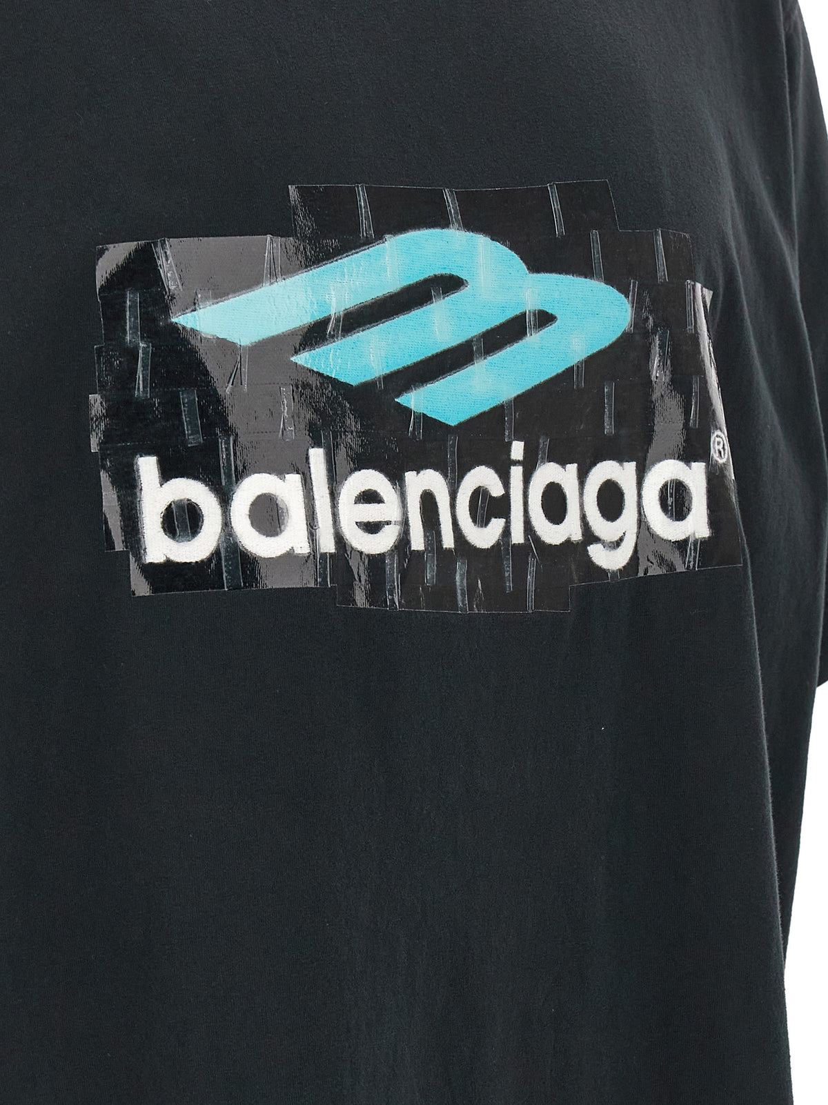Balenciaga Black Cotton Men's T-Shirt