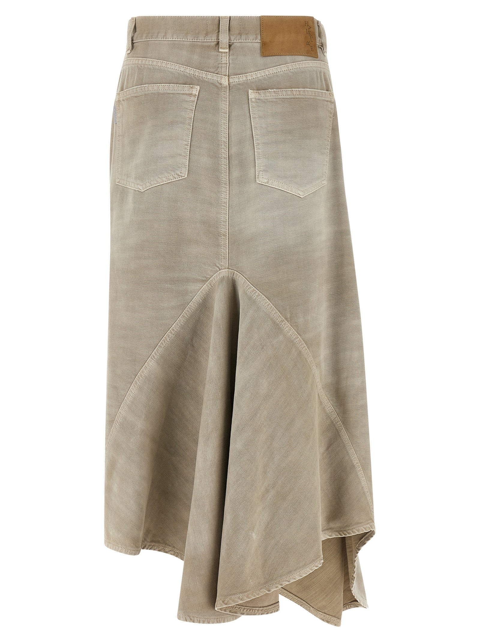 Haikure Gray Cotton Midi Women's Skirt