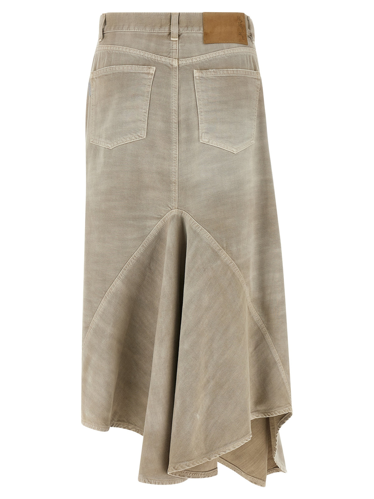 Haikure Gray Cotton Midi Women's Skirt