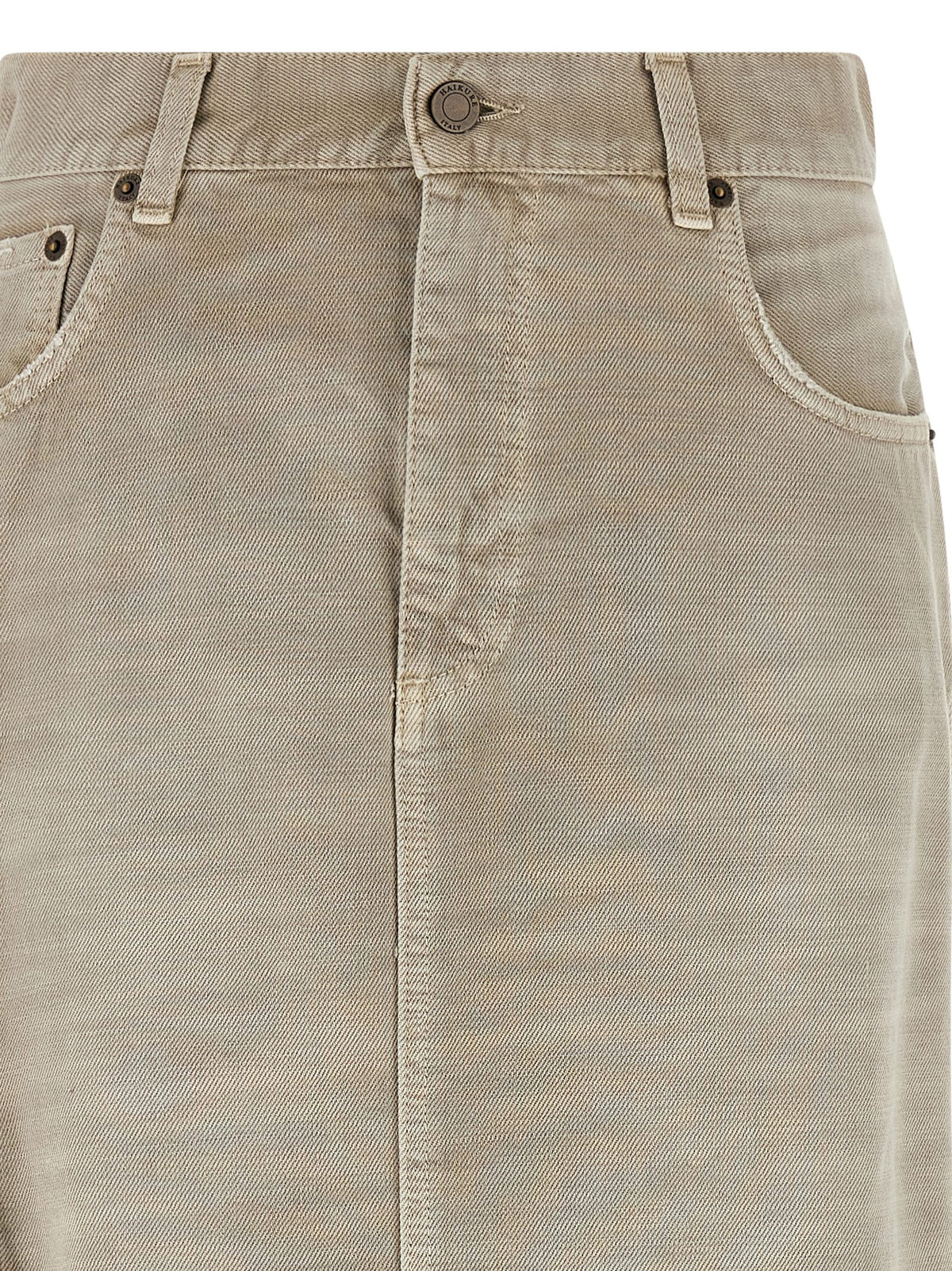 Haikure Gray Cotton Midi Women's Skirt
