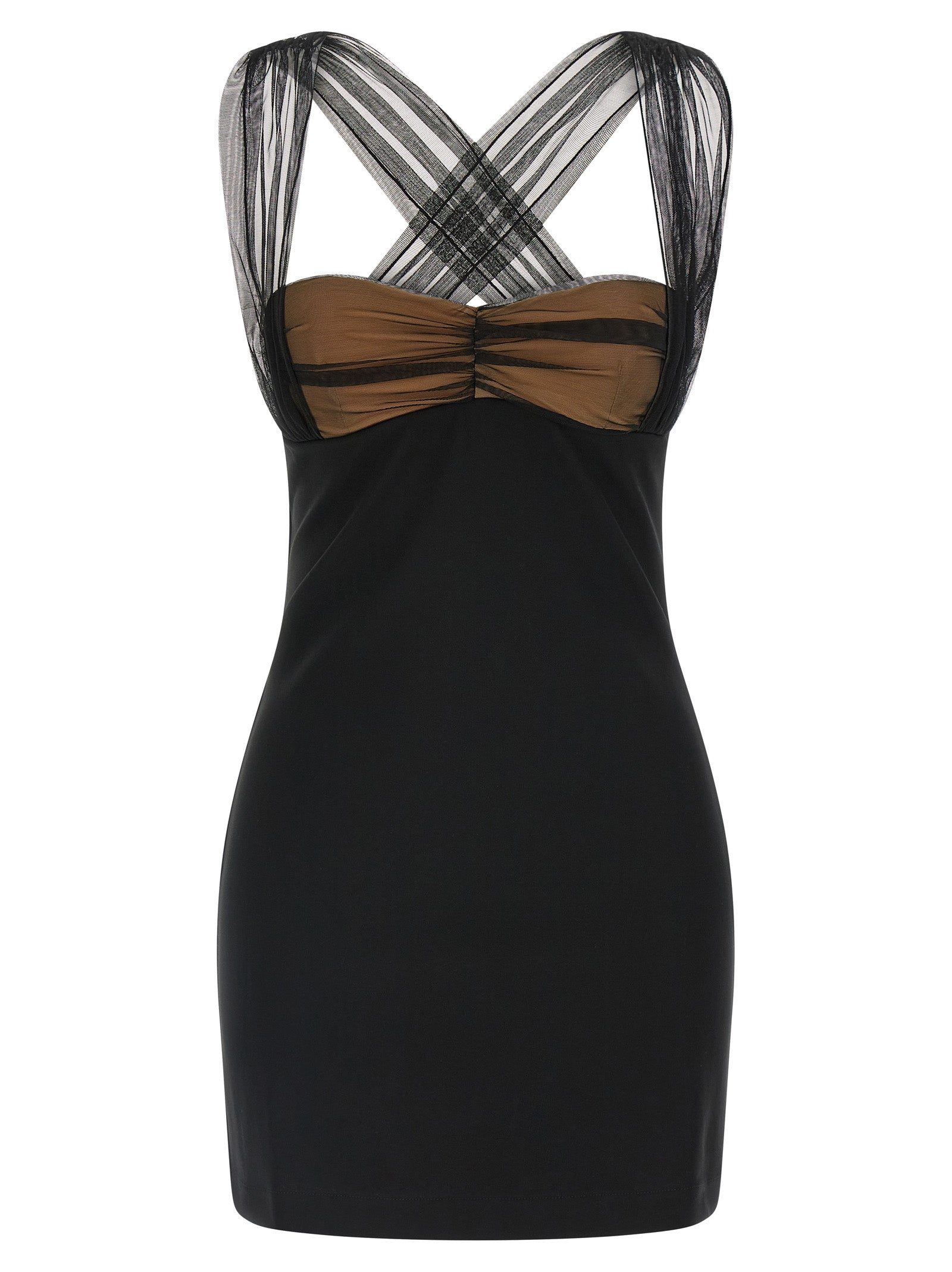 Nensi Dojaka Black Viscose Short Women's Dress