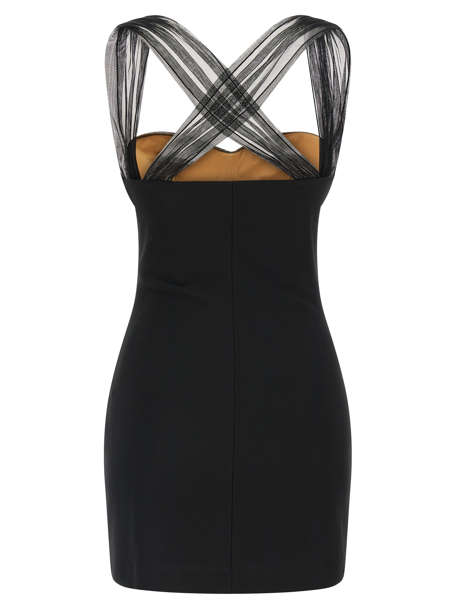 Nensi Dojaka Black Viscose Short Women's Dress
