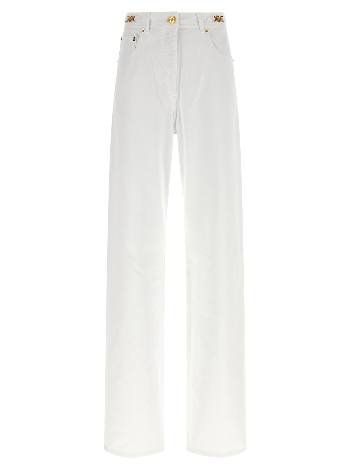 Versace White Cotton Straight-Leg Women's Jeans