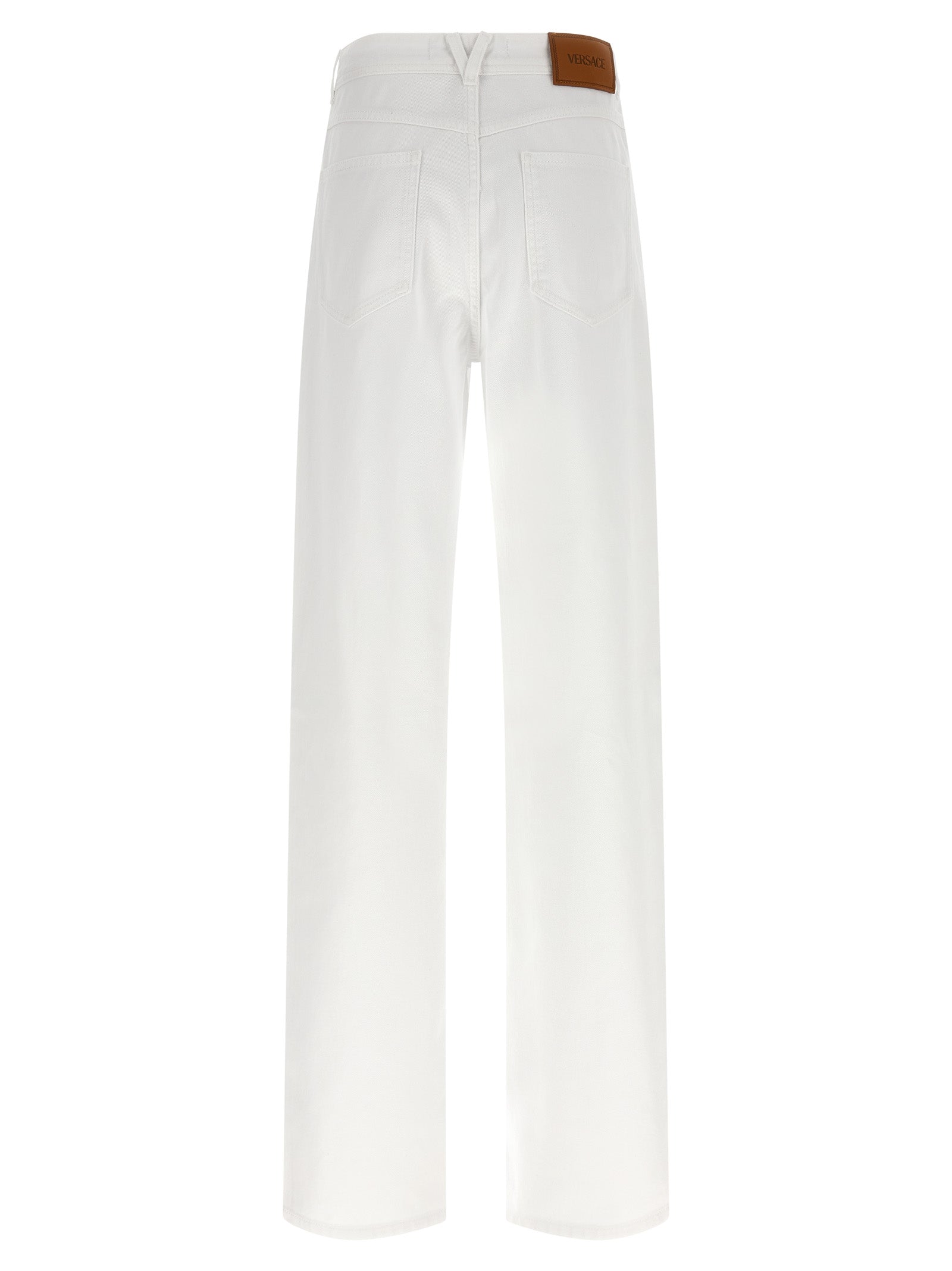 Versace White Cotton Straight-Leg Women's Jeans