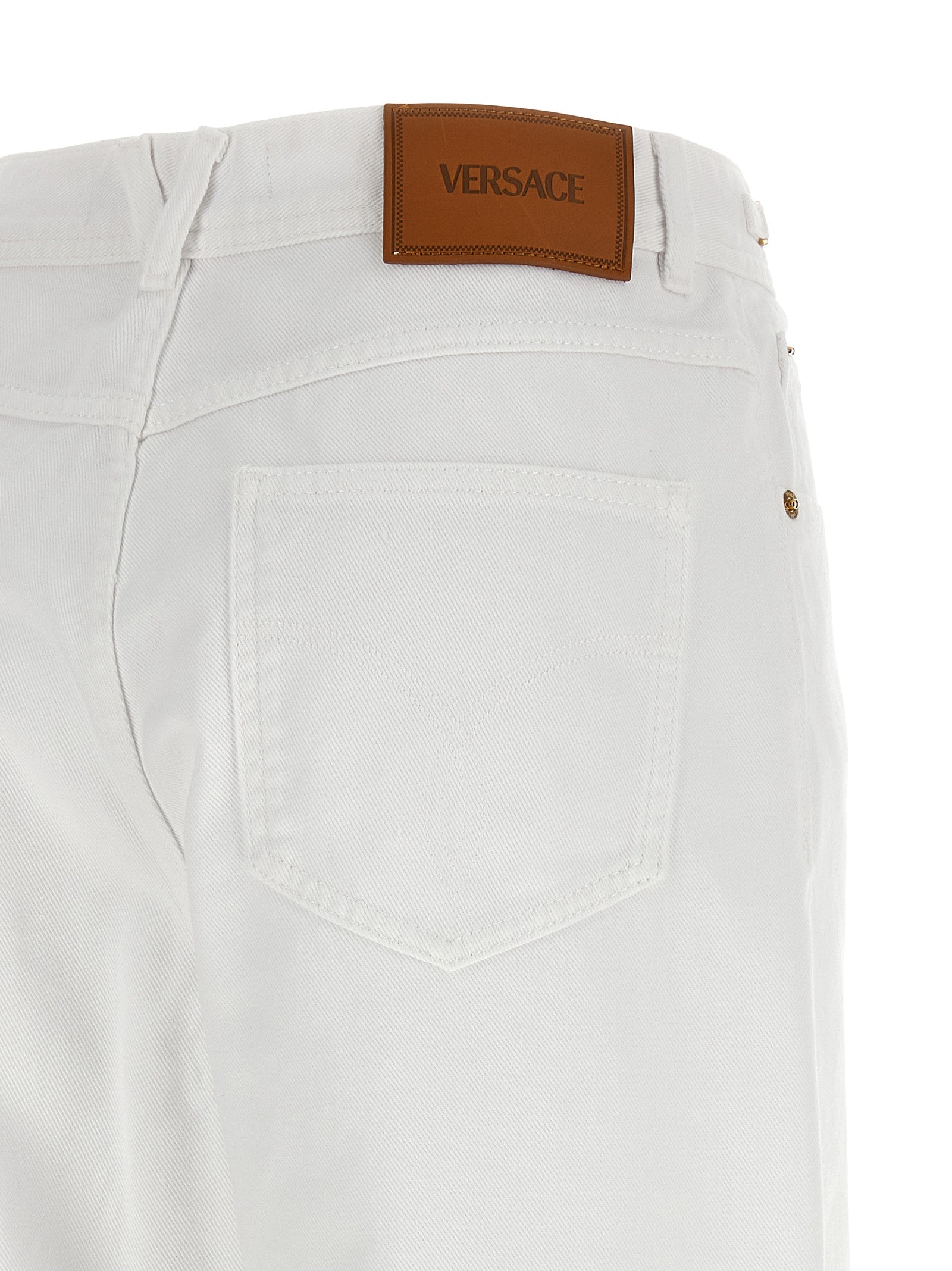 Versace White Cotton Straight-Leg Women's Jeans