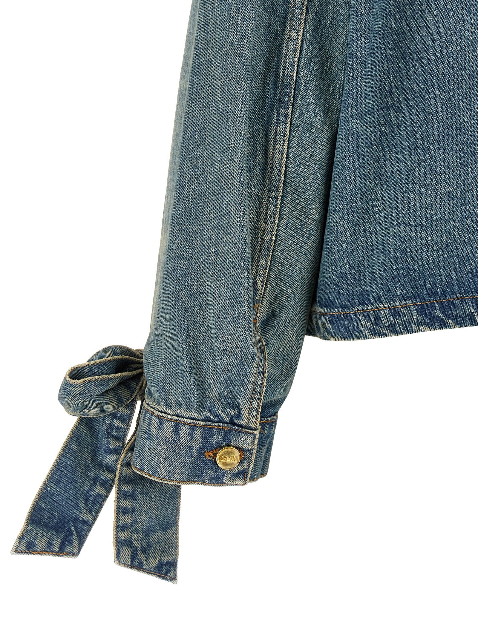 Ganni Blue Organic Cotton Denim Women's Jacket