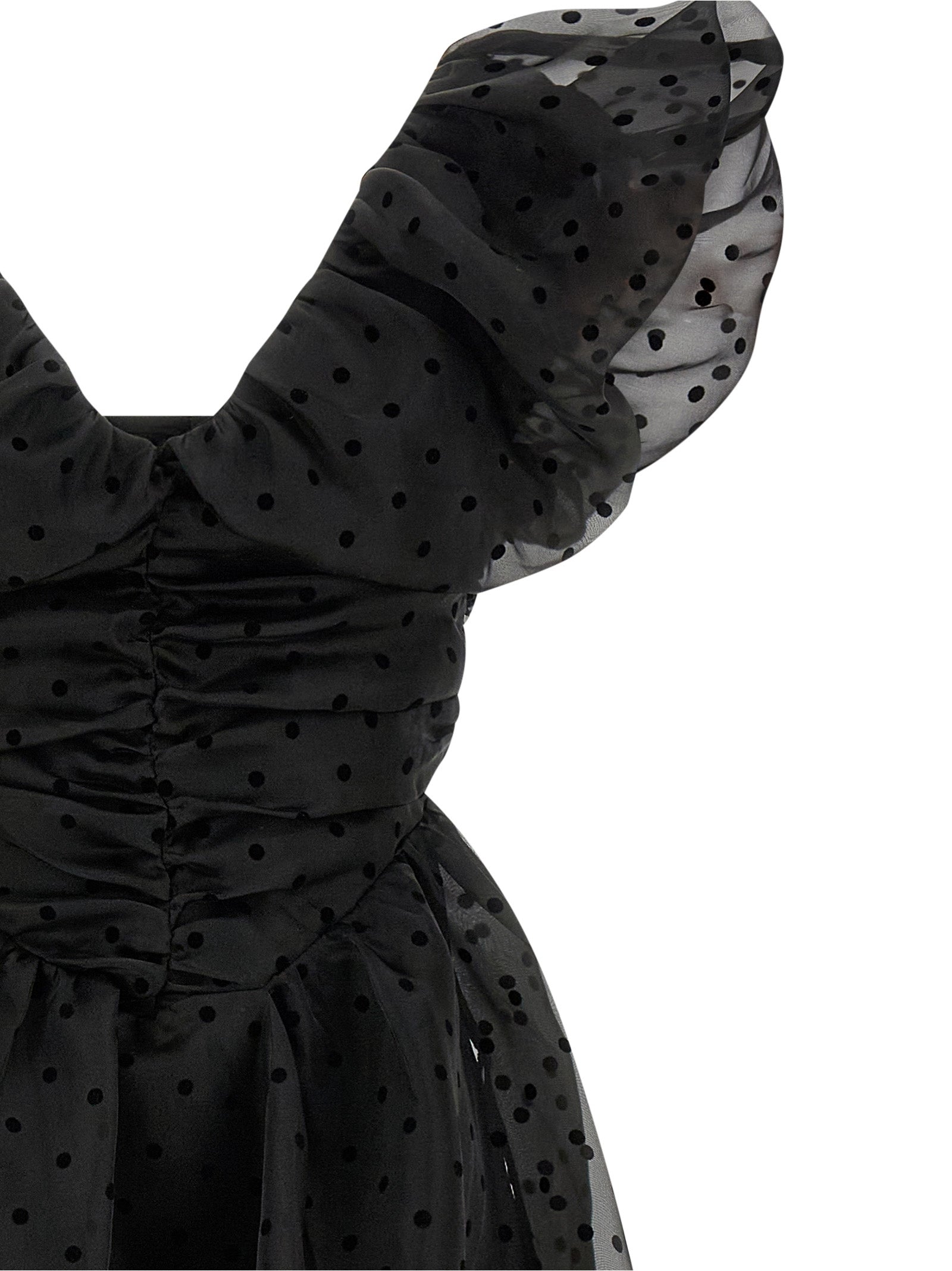 Ganni Black Recycled Polyester Midi Women's Dress