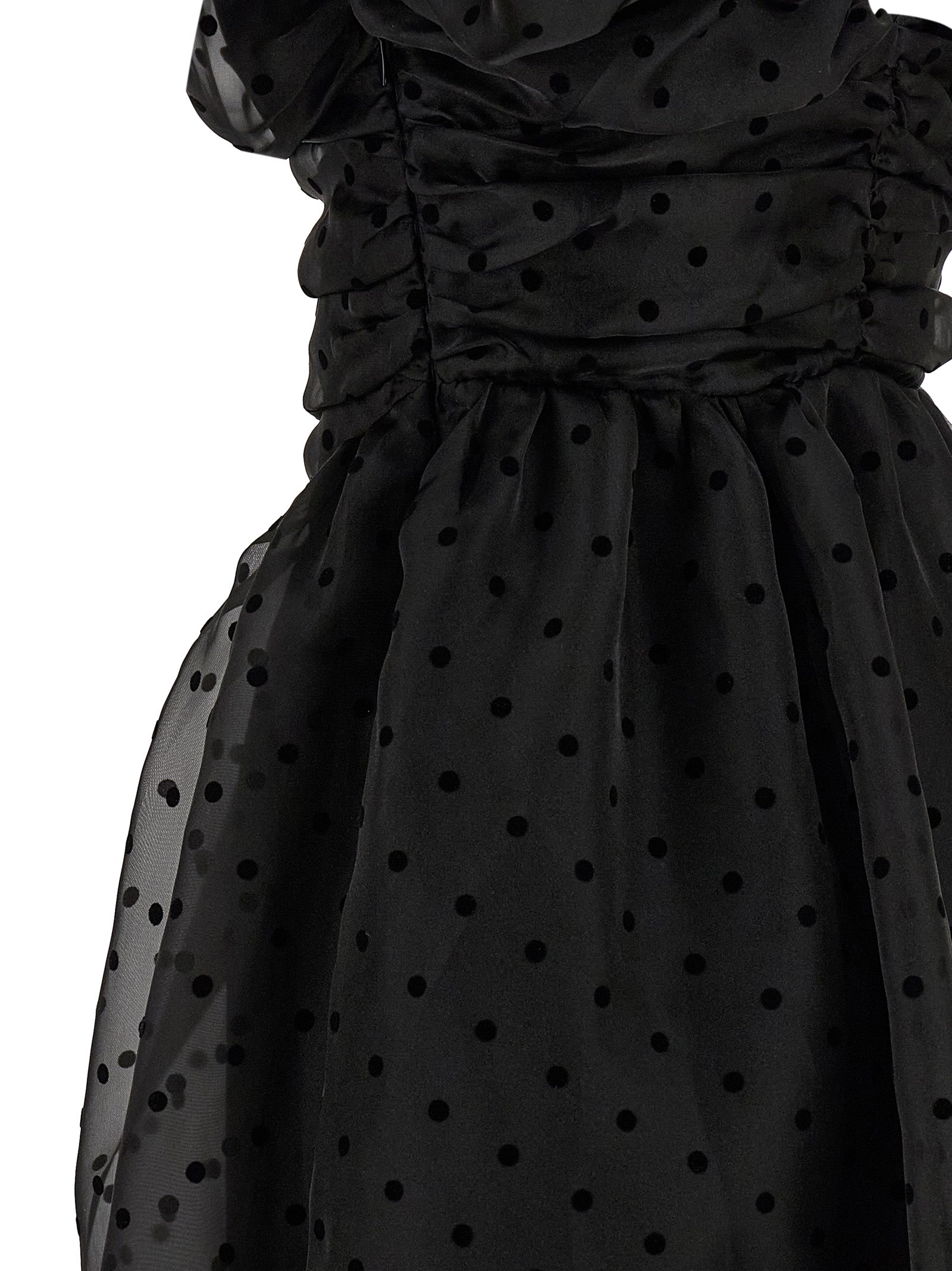 Ganni Black Recycled Polyester Midi Women's Dress
