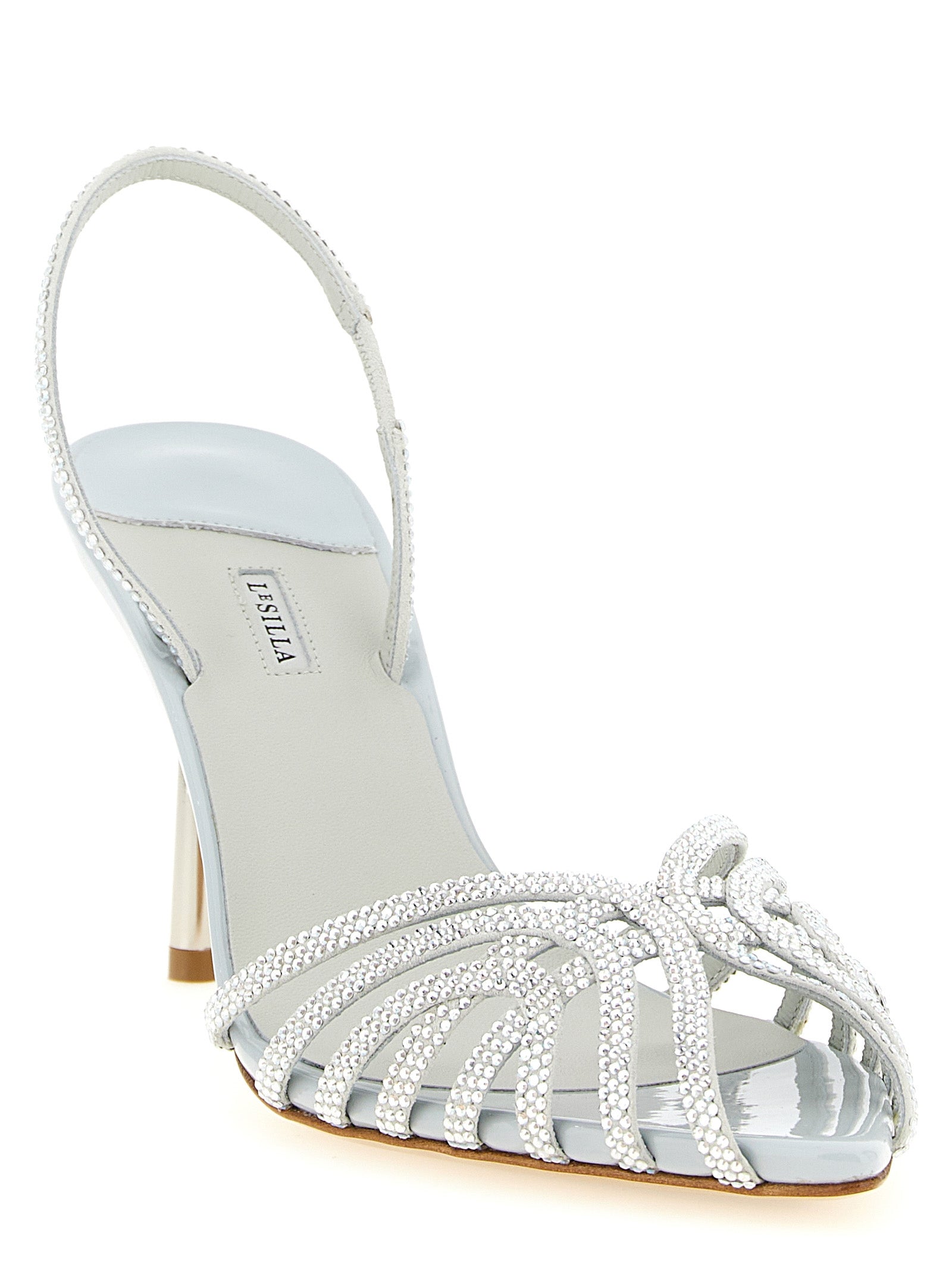 LE SILLA Gray Goatskin Stiletto Heel Women's Sandals