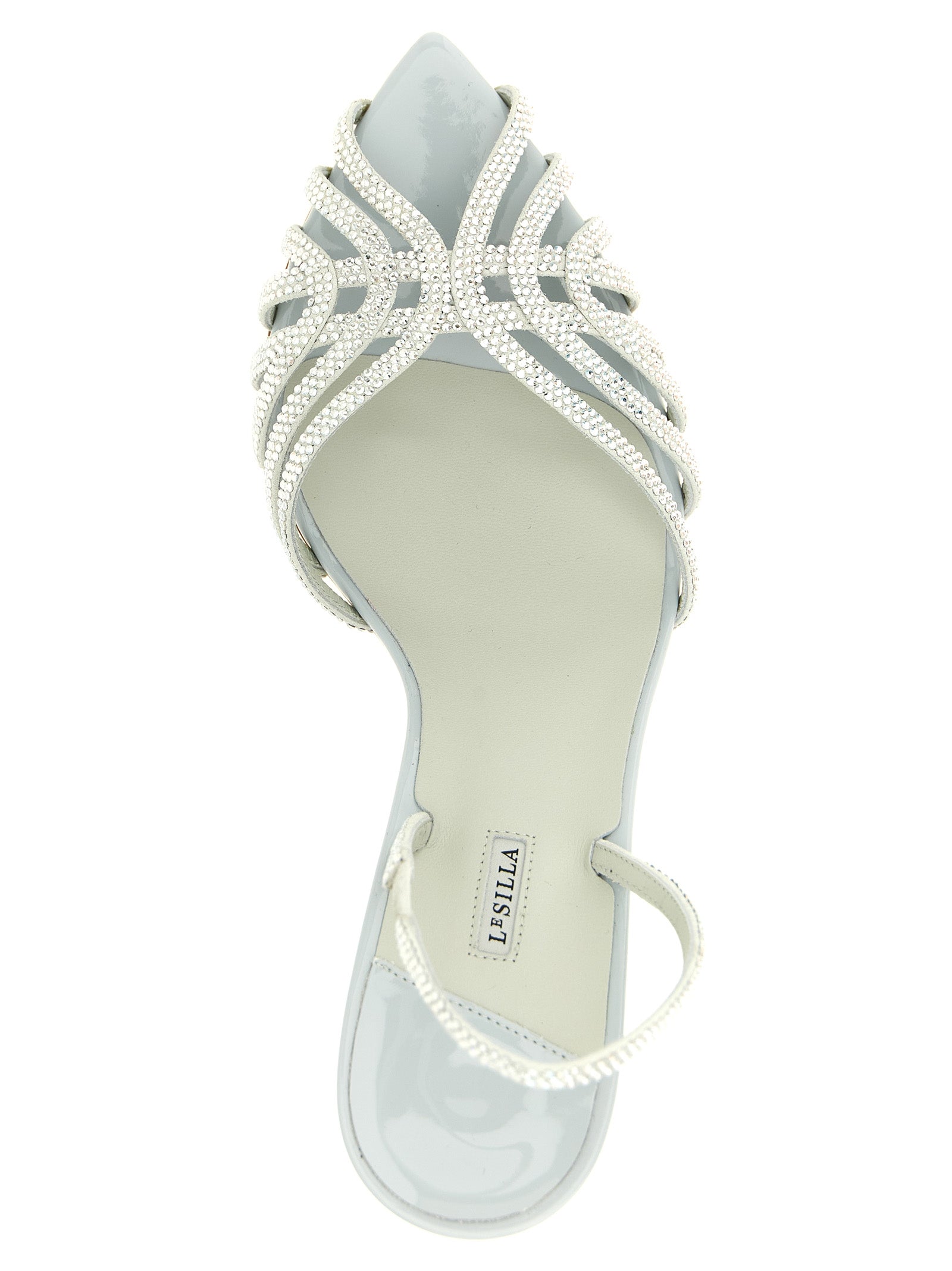 LE SILLA Gray Goatskin Stiletto Heel Women's Sandals