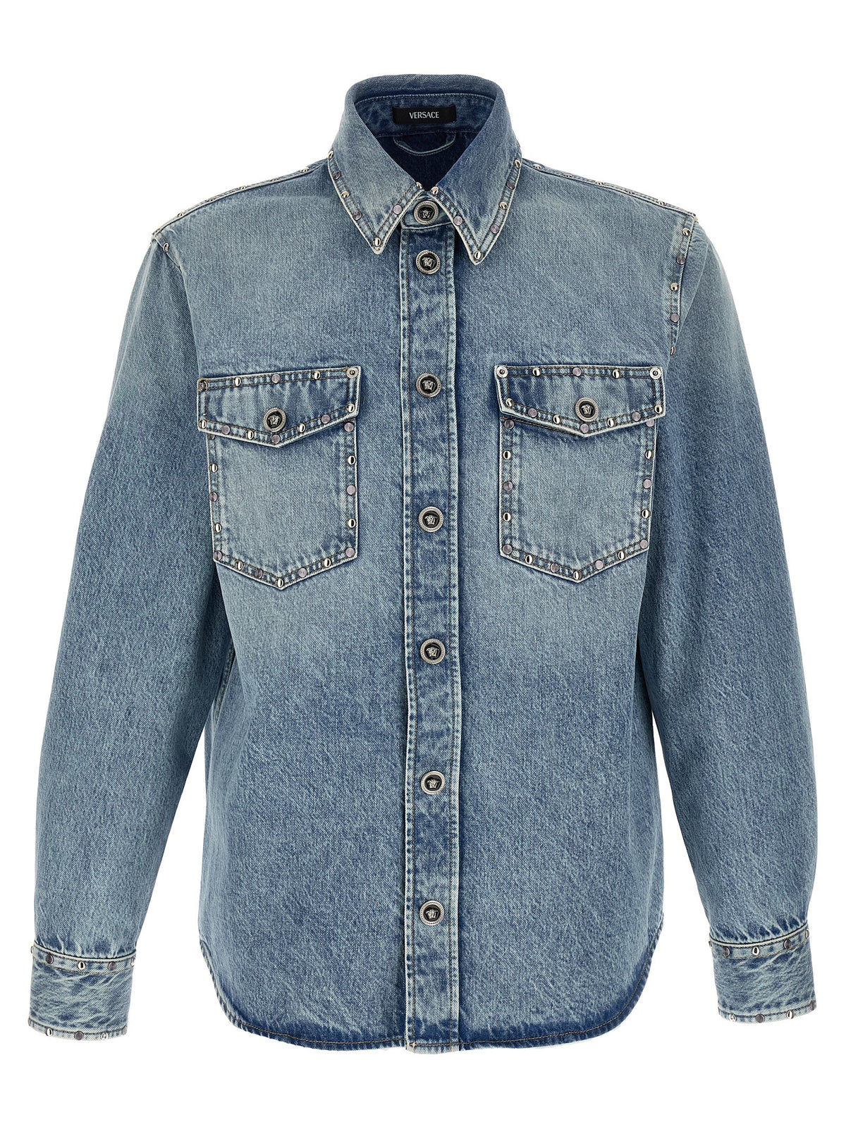 Versace Blue Cotton Men's Blouse