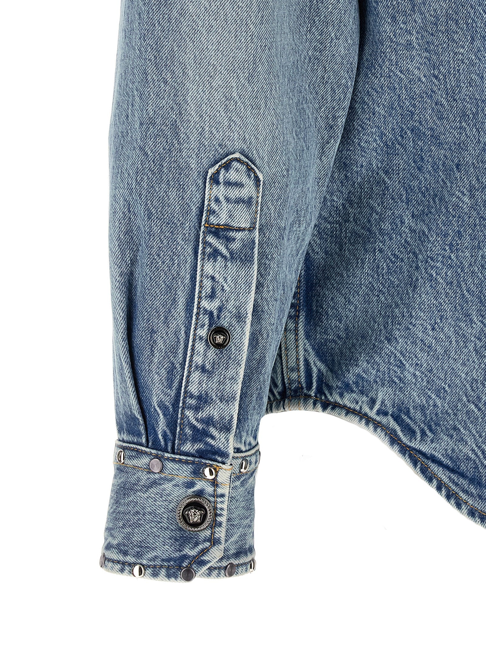 Versace Blue Cotton Men's Blouse