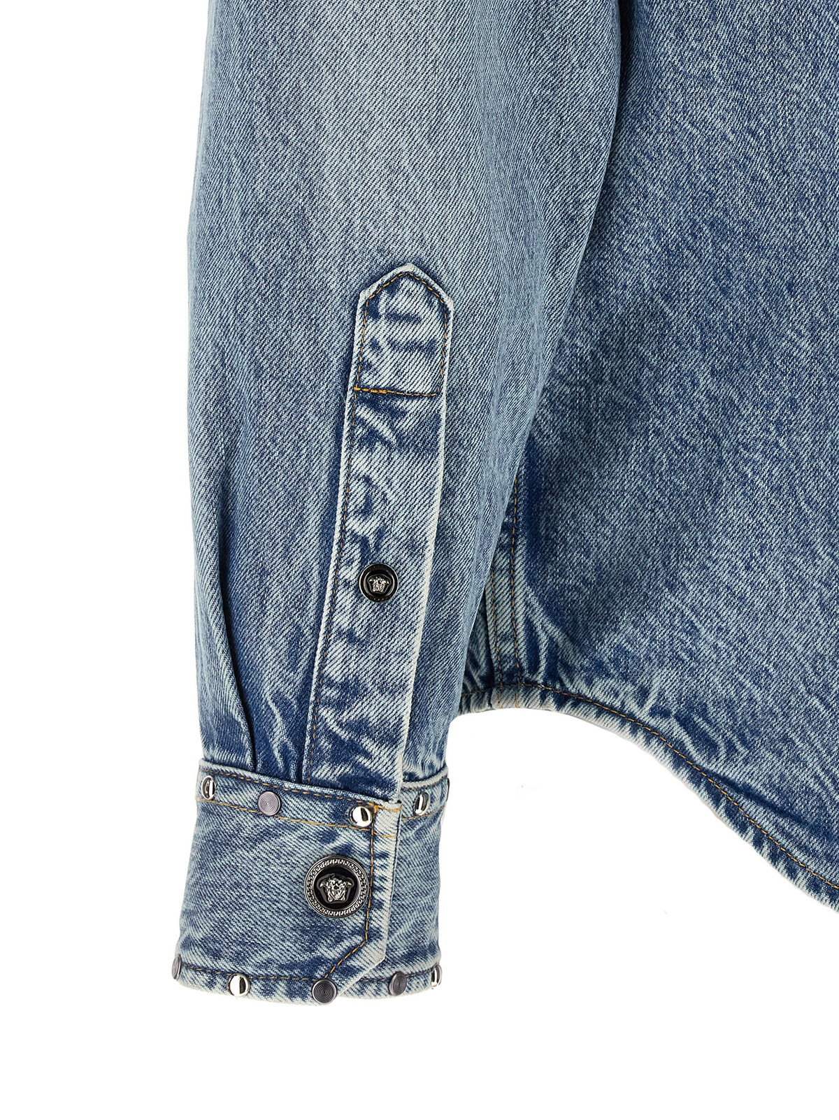 Versace Blue Cotton Men's Blouse