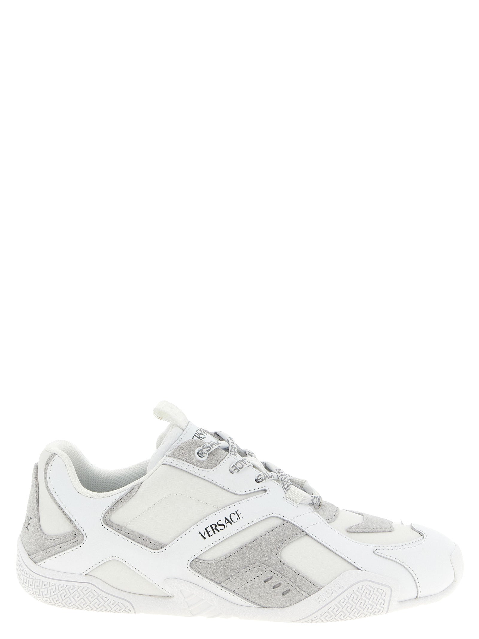 Versace White Calfskin Athletic Men's Sneakers