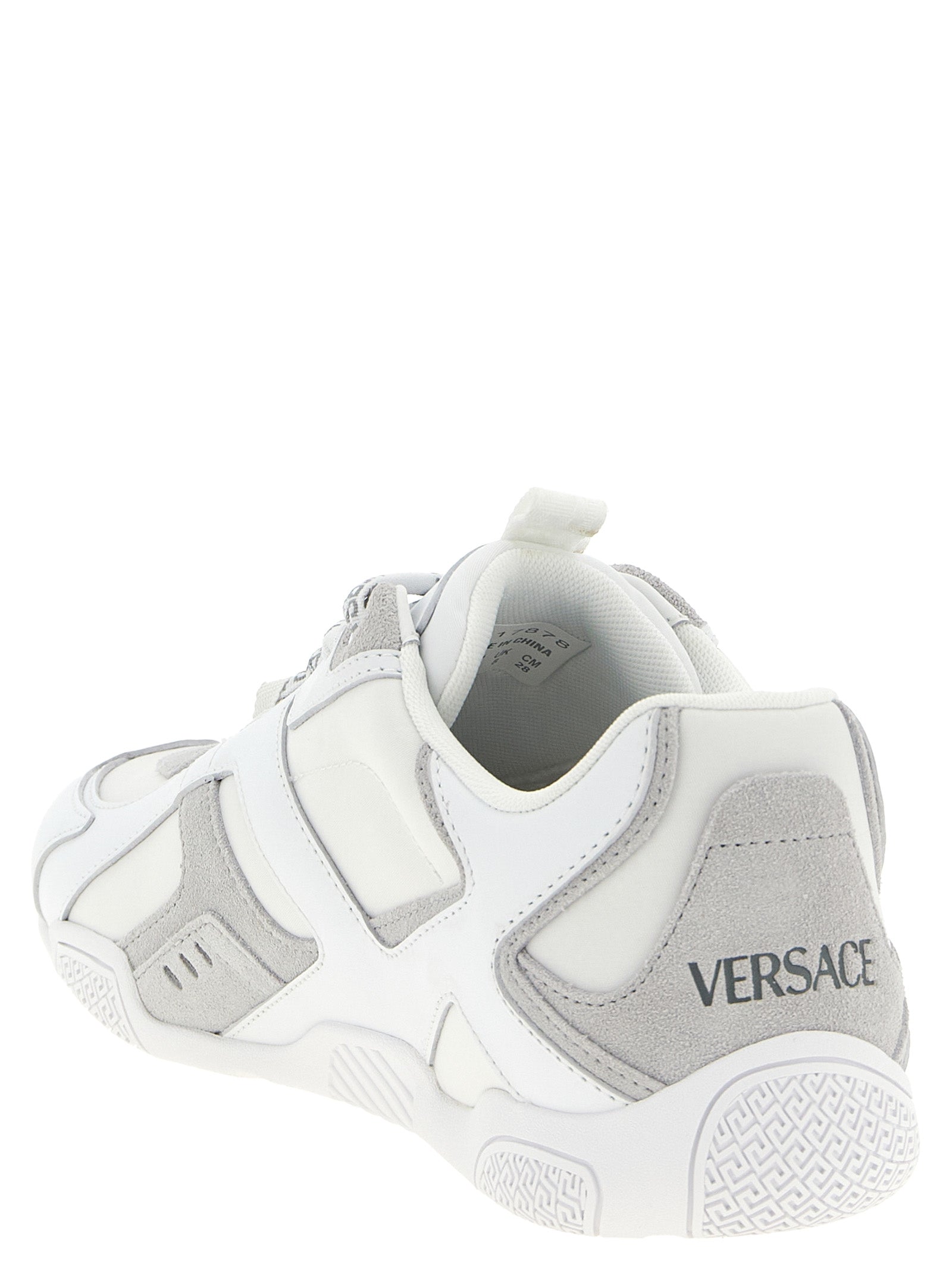 Versace White Calfskin Athletic Men's Sneakers