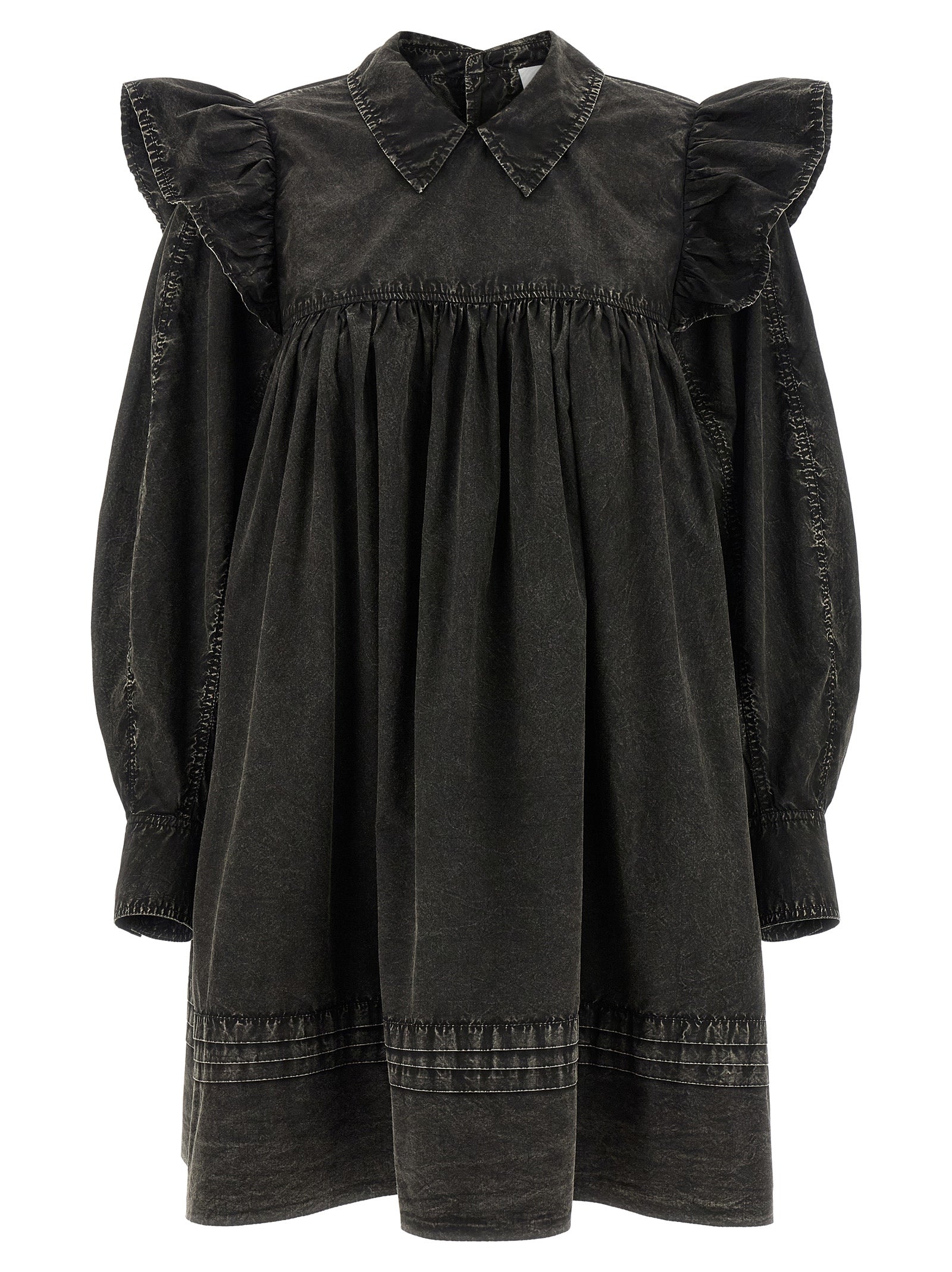 Ganni Black Organic Cotton Short Women's Dress
