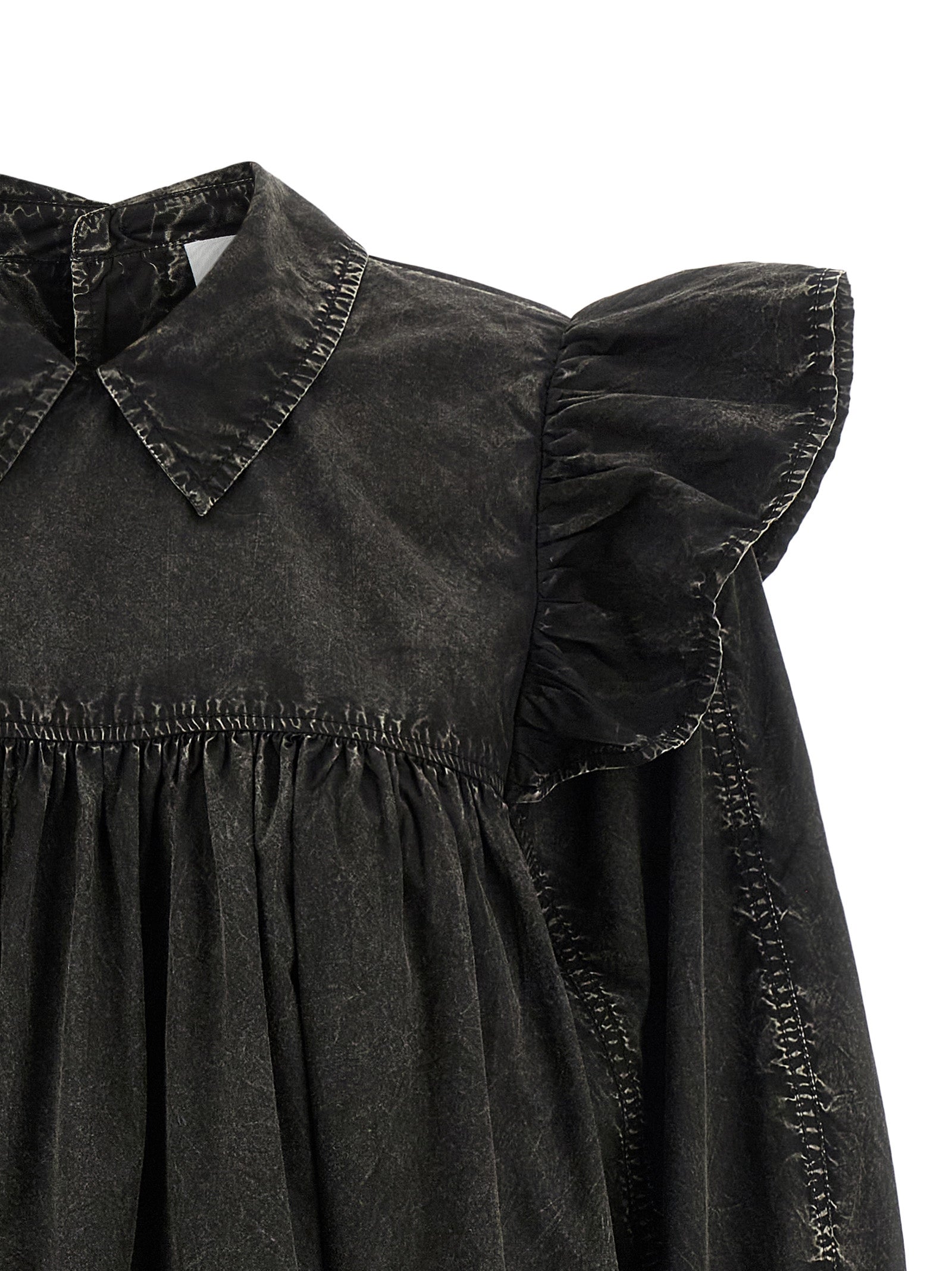 Ganni Black Organic Cotton Short Women's Dress