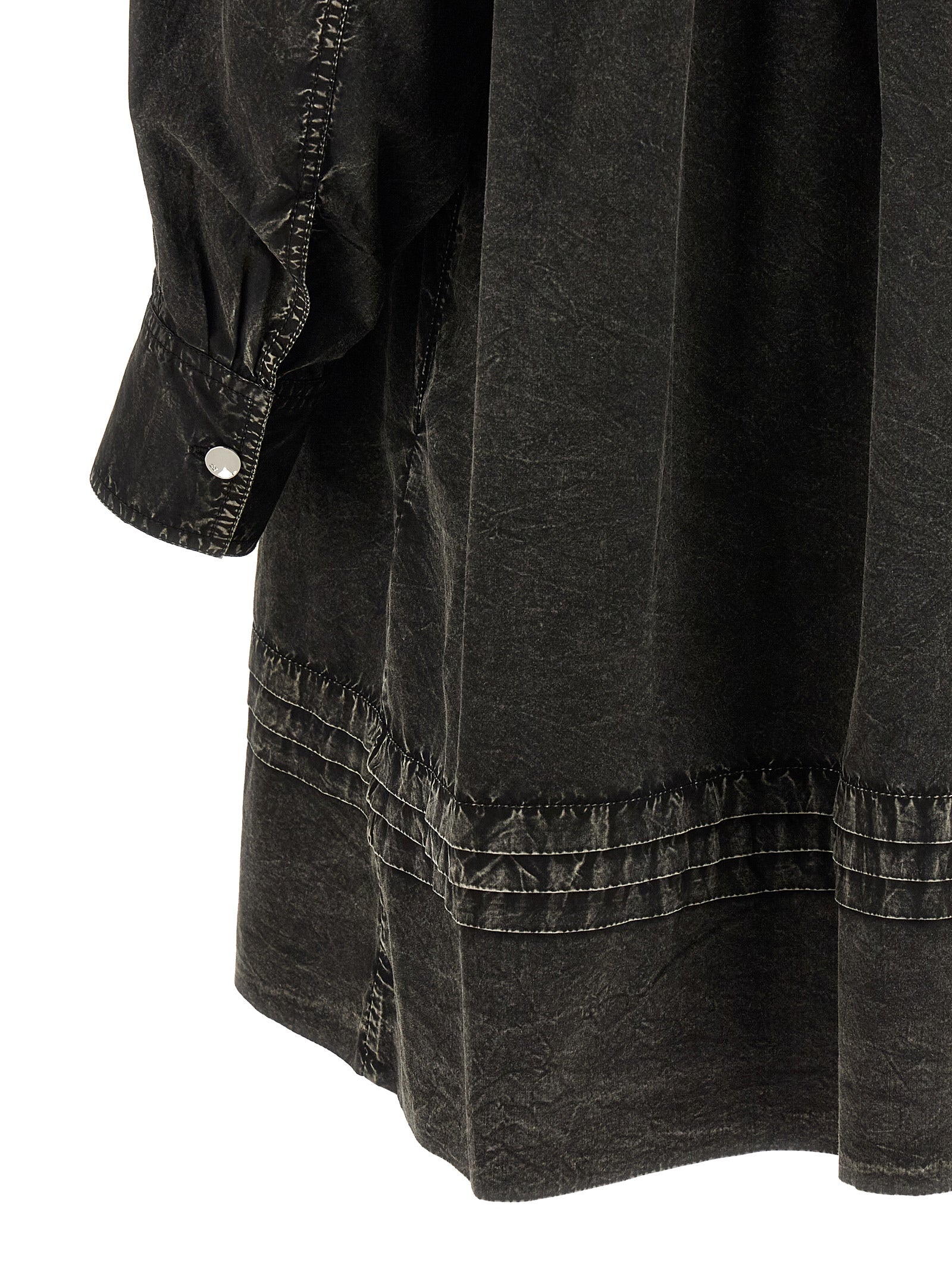 Ganni Black Organic Cotton Short Women's Dress