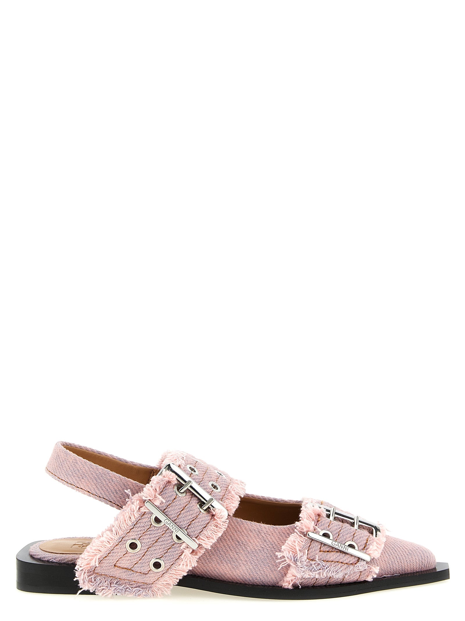 Ganni Multicolor Organic Cotton Ballet Women's Flats