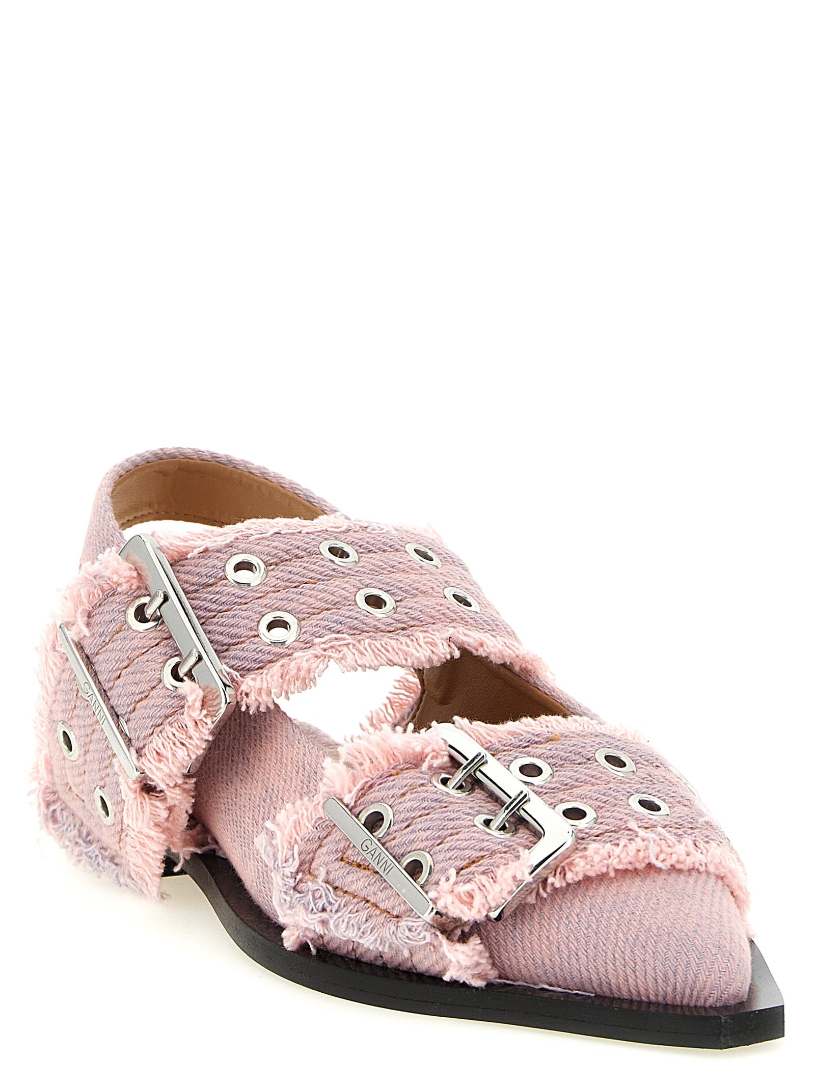 Ganni Multicolor Organic Cotton Ballet Women's Flats