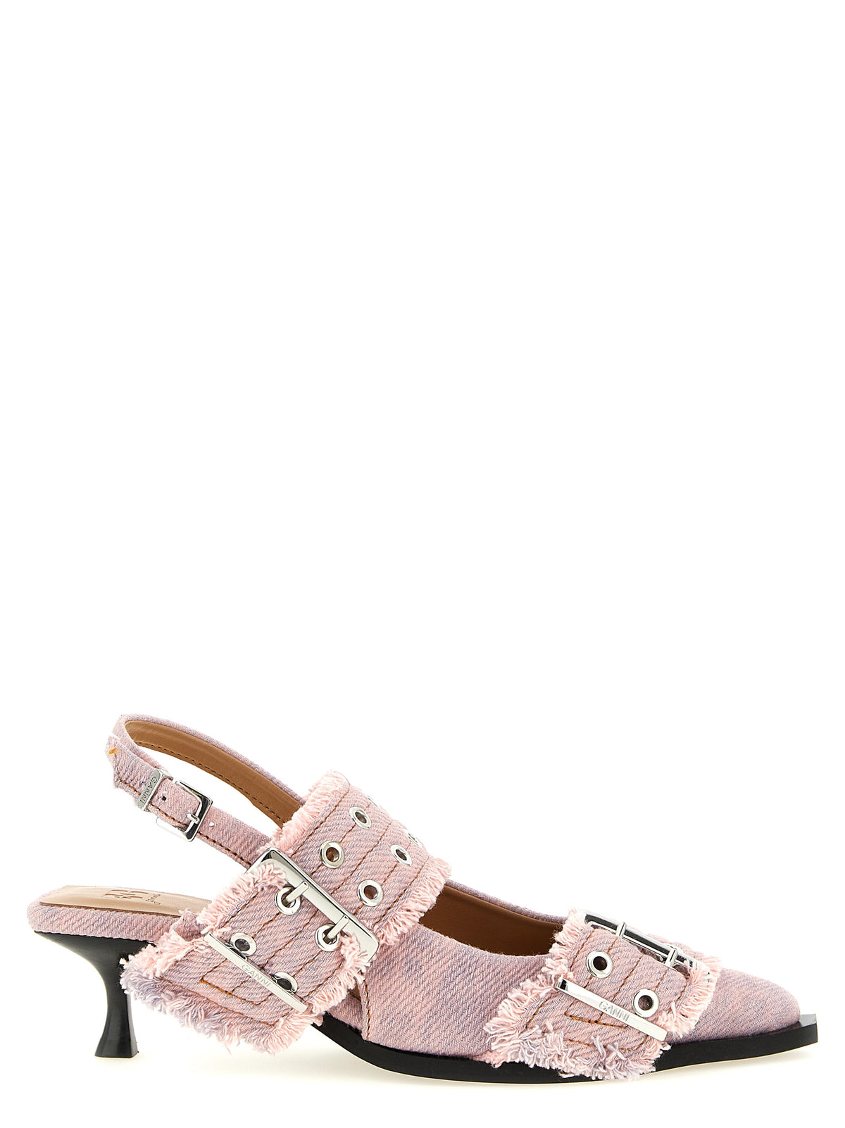 Ganni Multicolor Organic Cotton Mid Heel Women's Pumps