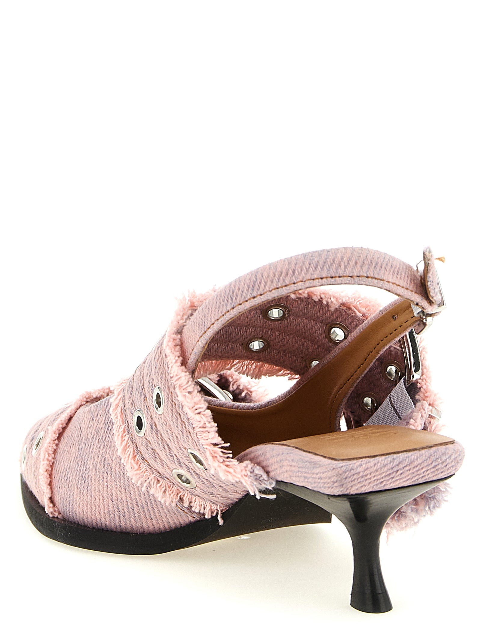 Ganni Multicolor Organic Cotton Mid Heel Women's Pumps