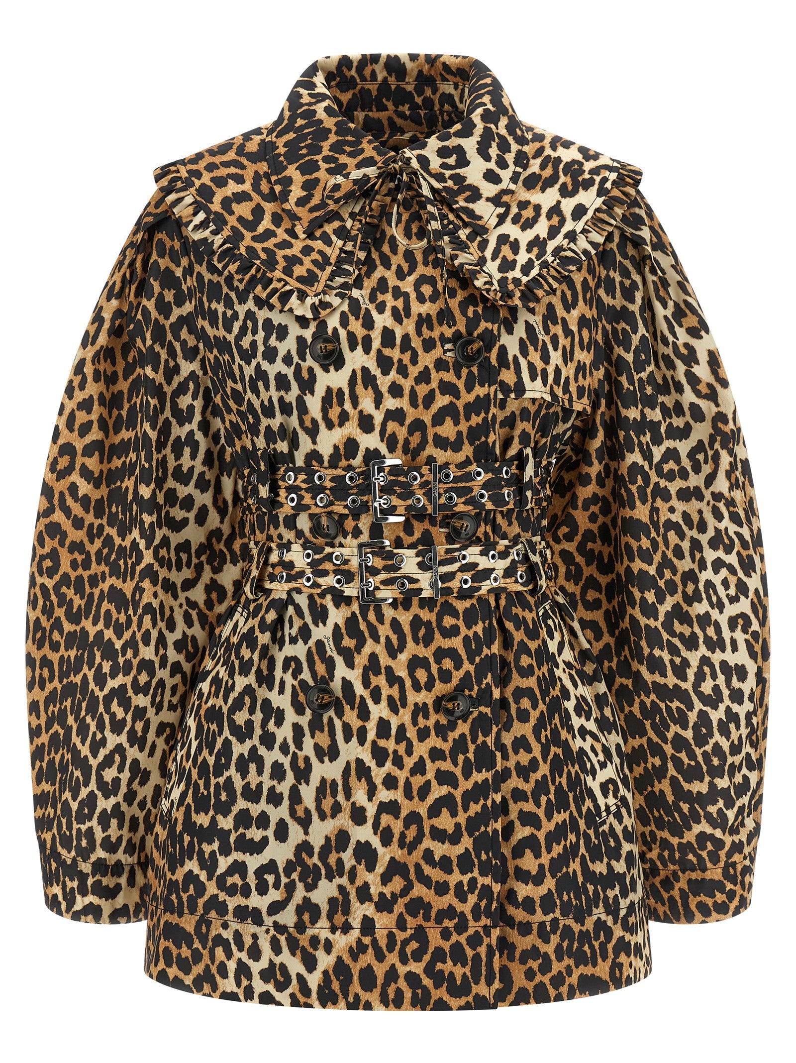 Ganni Brown Recycled Polyamide Women's Coat