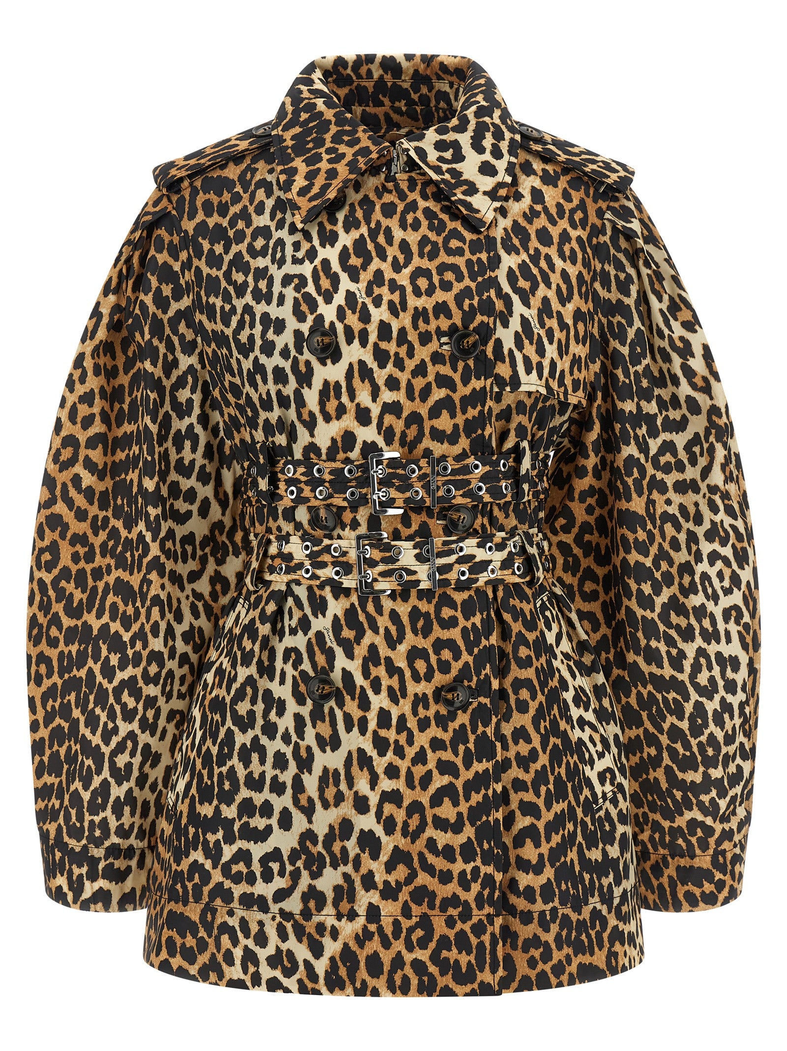 Ganni Brown Recycled Polyamide Women's Coat