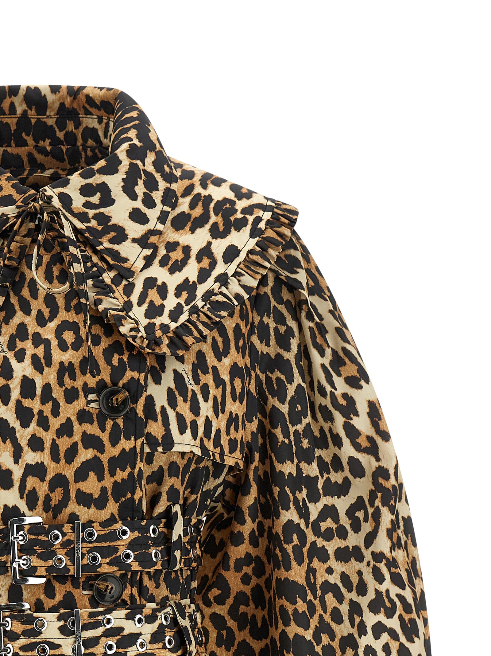 Ganni Brown Recycled Polyamide Women's Coat