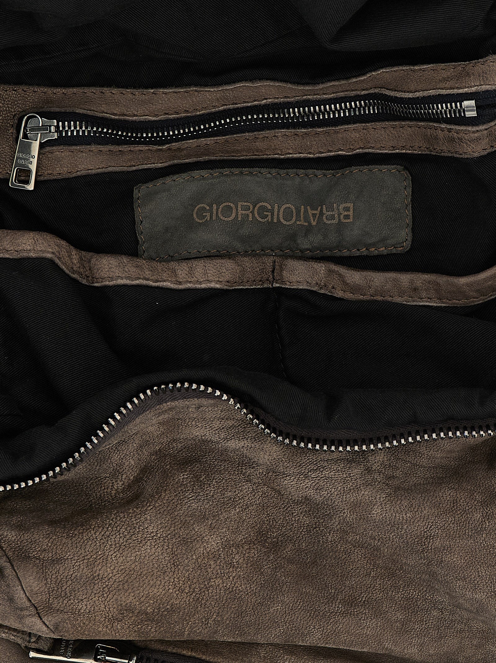 GIORGIO BRATO Brown Lamb Leather Men's Backpack