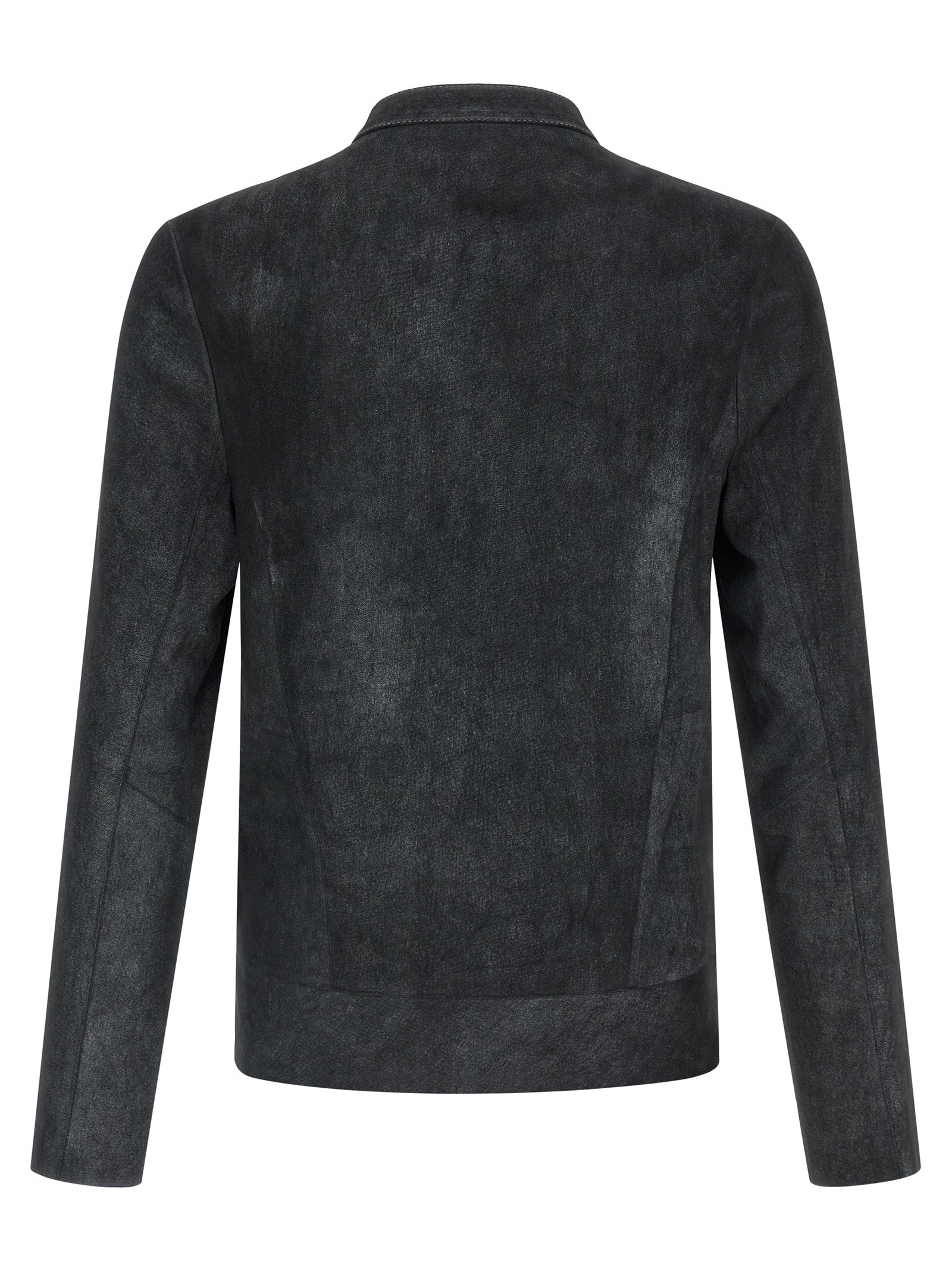 GIORGIO BRATO Black Lamb Leather Leather Men's Jacket