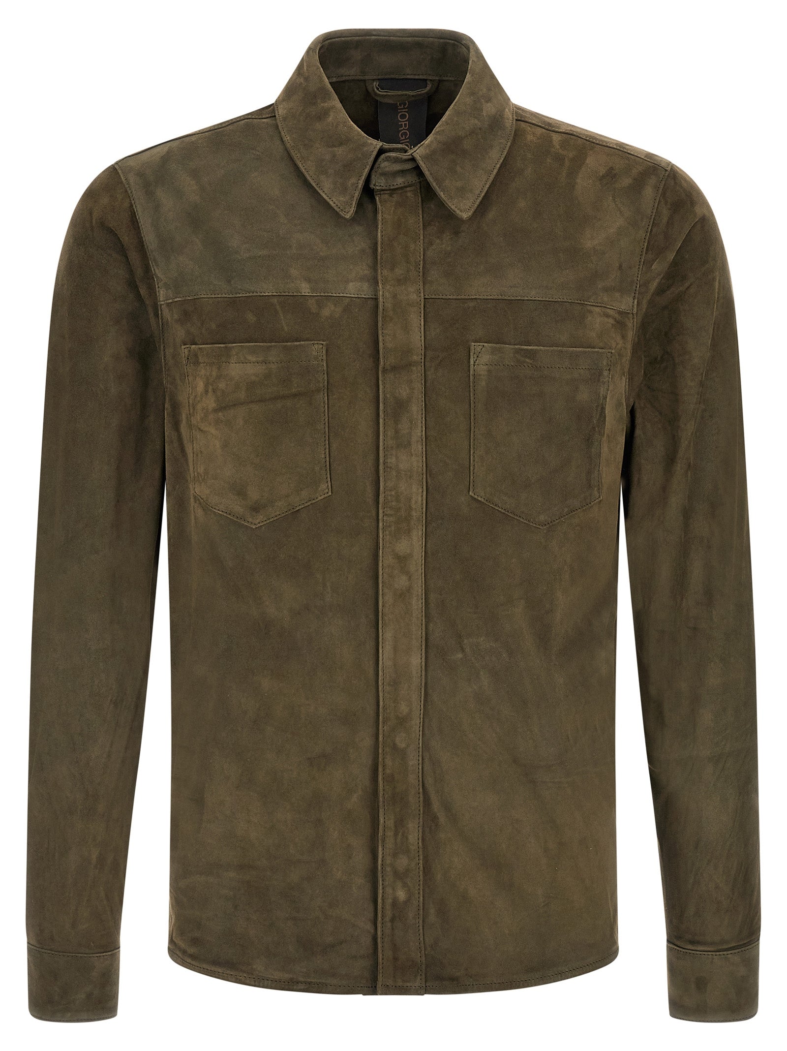 GIORGIO BRATO Bicolor Suede Leather Men's Blouse