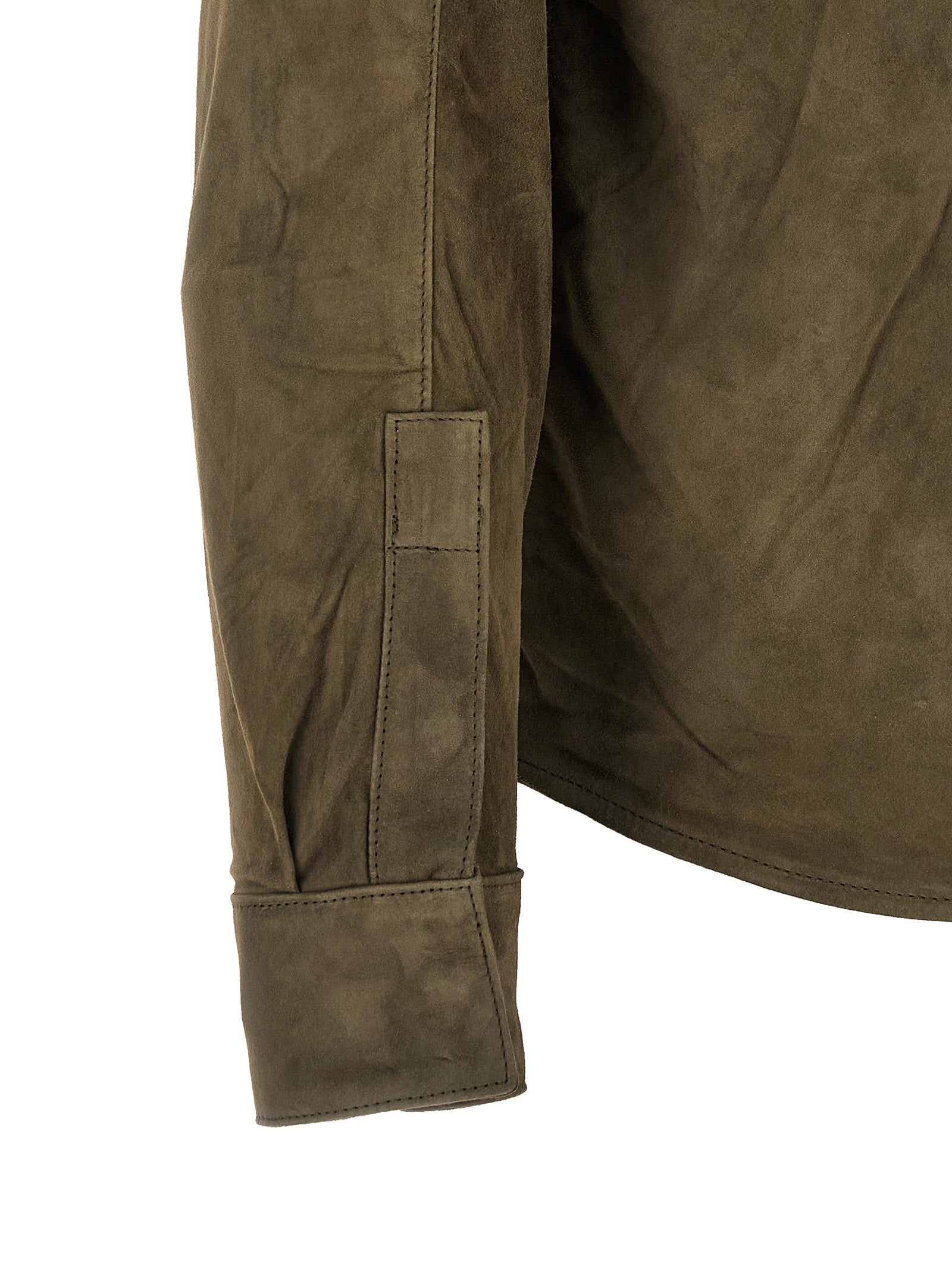 GIORGIO BRATO Bicolor Suede Leather Men's Blouse