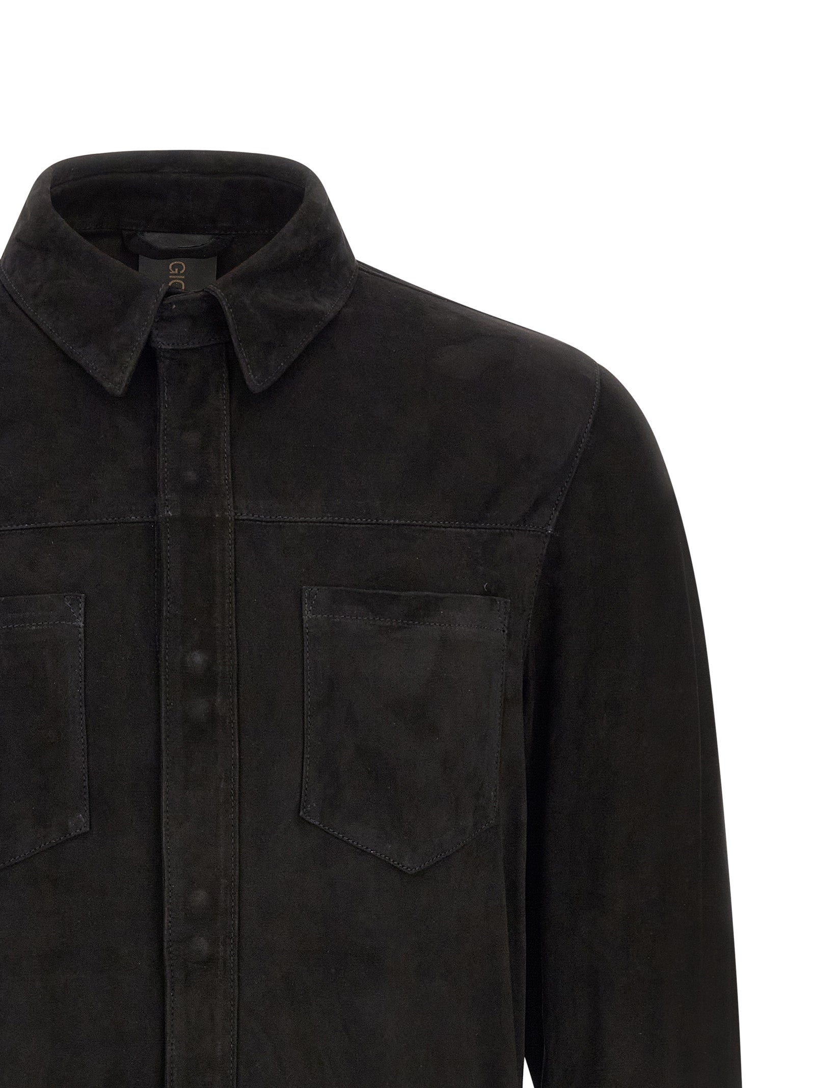 GIORGIO BRATO Black Suede Leather Men's Blouse