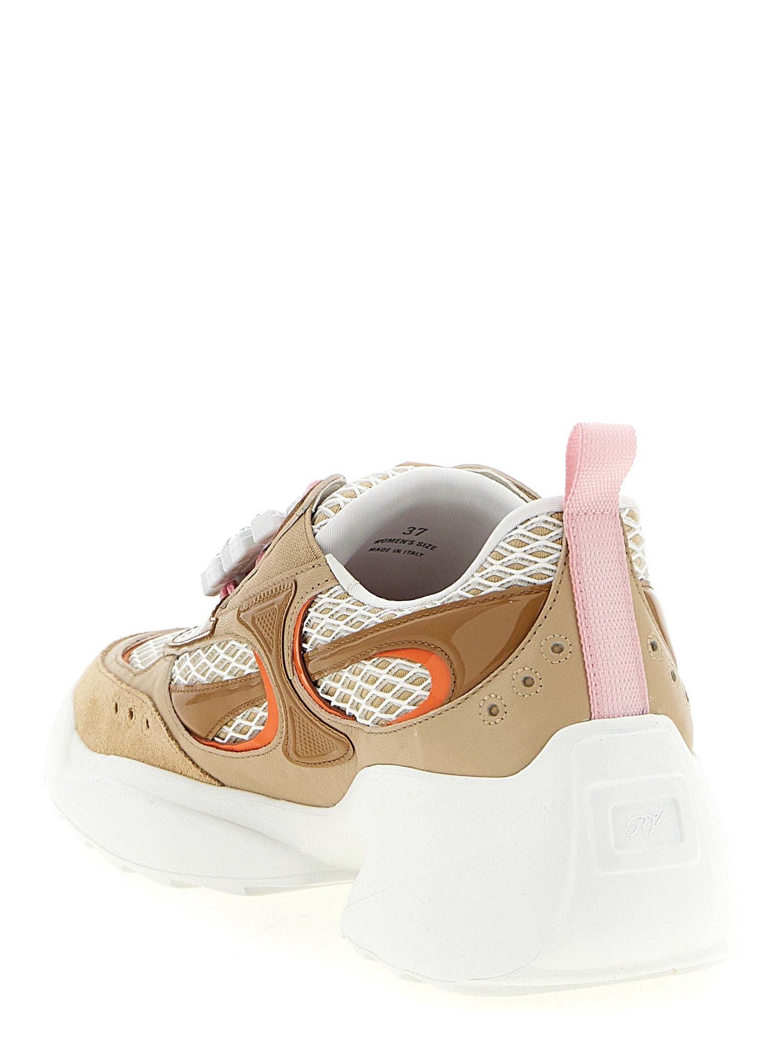 Roger Vivier Beige Calfskin Athletic Women's Sneakers