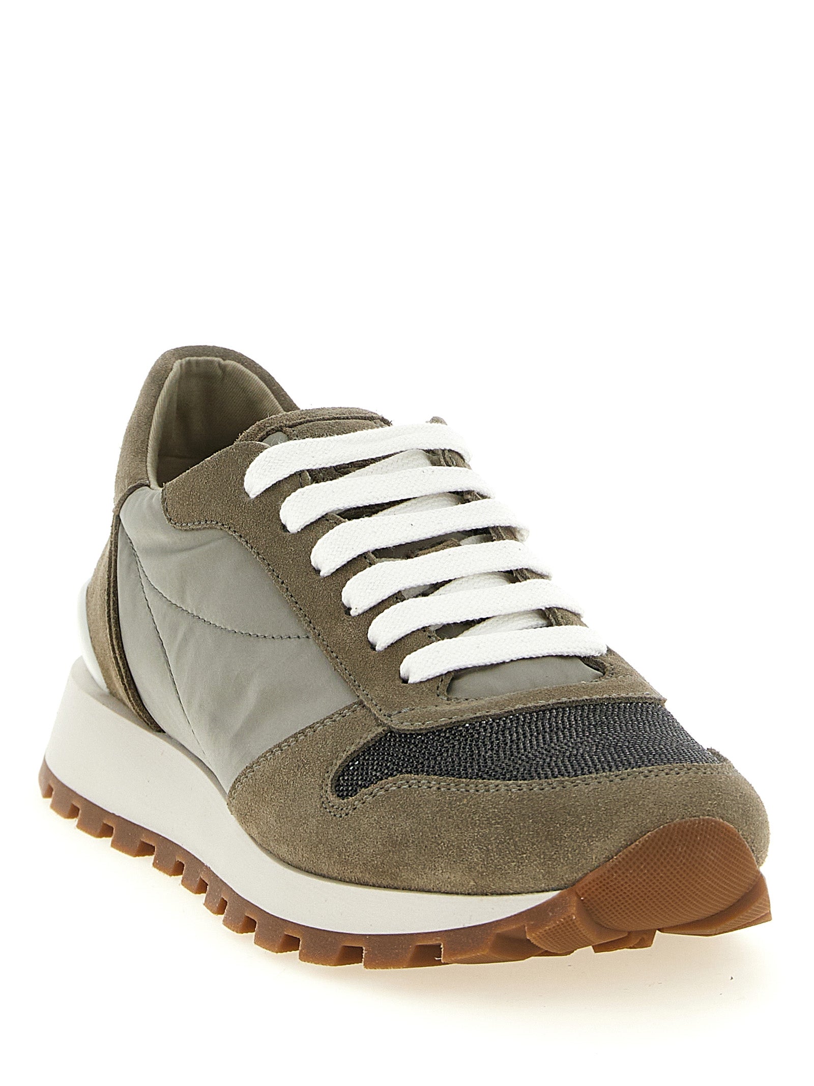 Brunello Cucinelli Bicolor Polyester Athletic Women's Sneakers