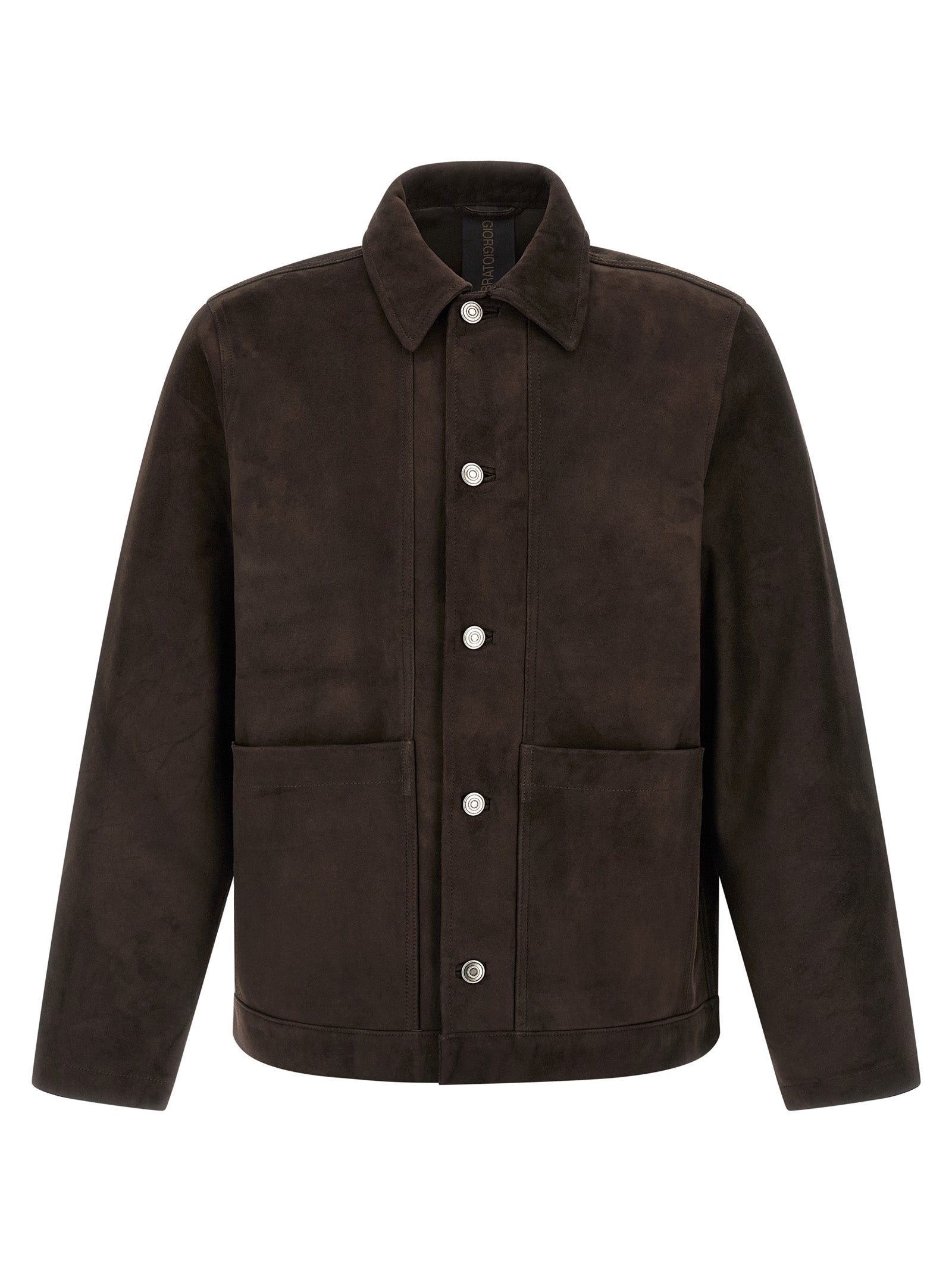 GIORGIO BRATO Brown Suede Leather Leather Men's Jacket