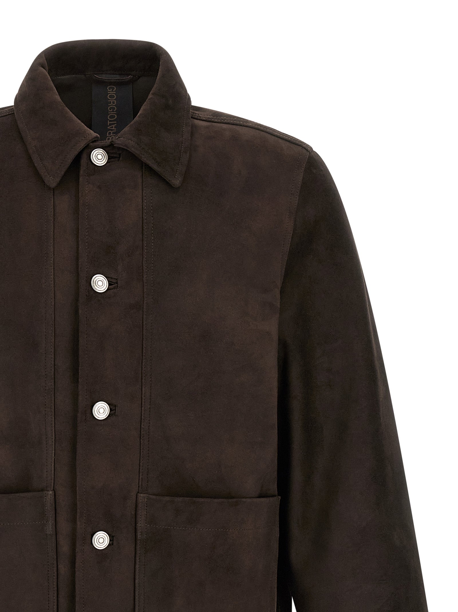 GIORGIO BRATO Brown Suede Leather Leather Men's Jacket