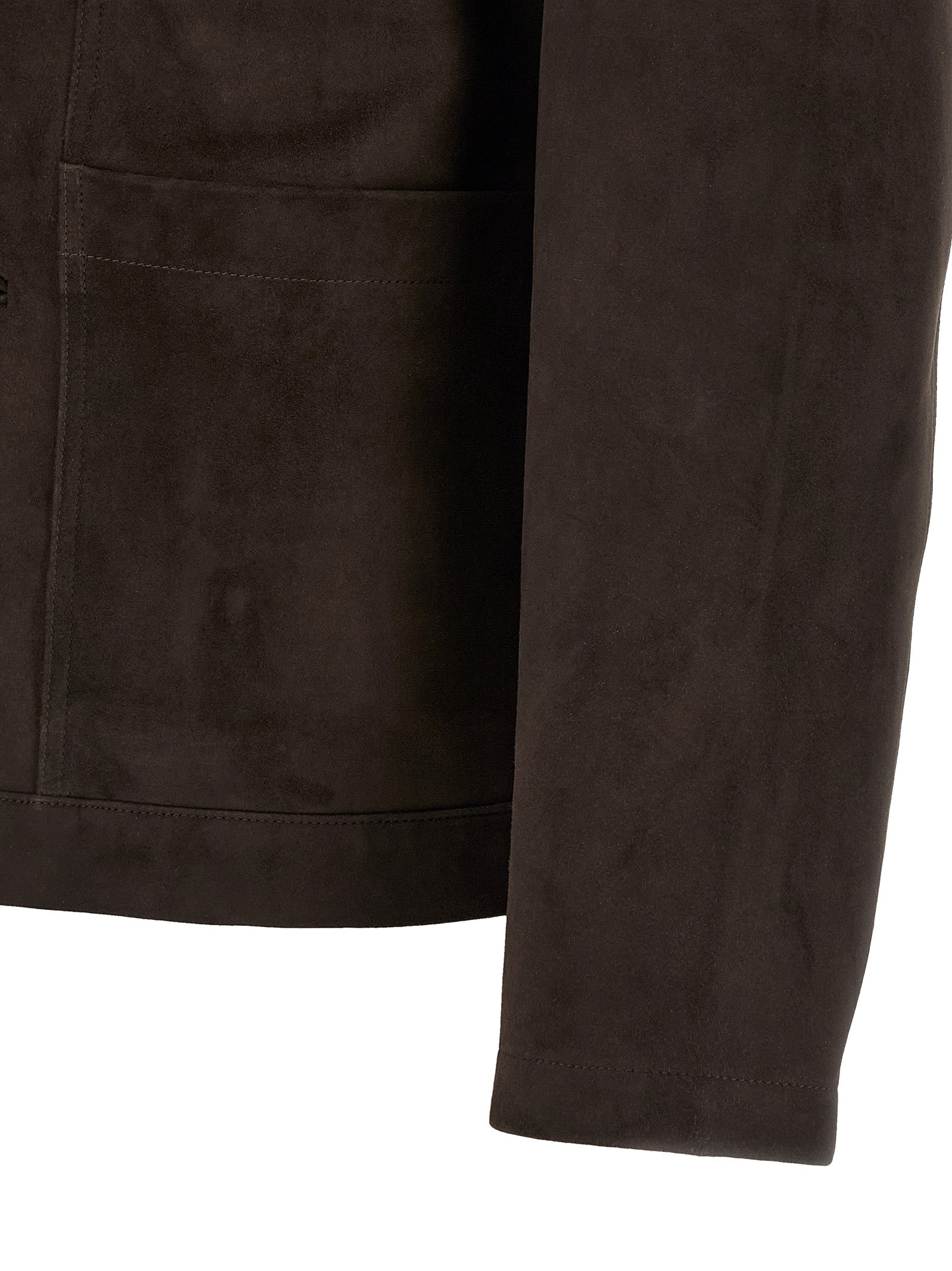 GIORGIO BRATO Brown Suede Leather Leather Men's Jacket