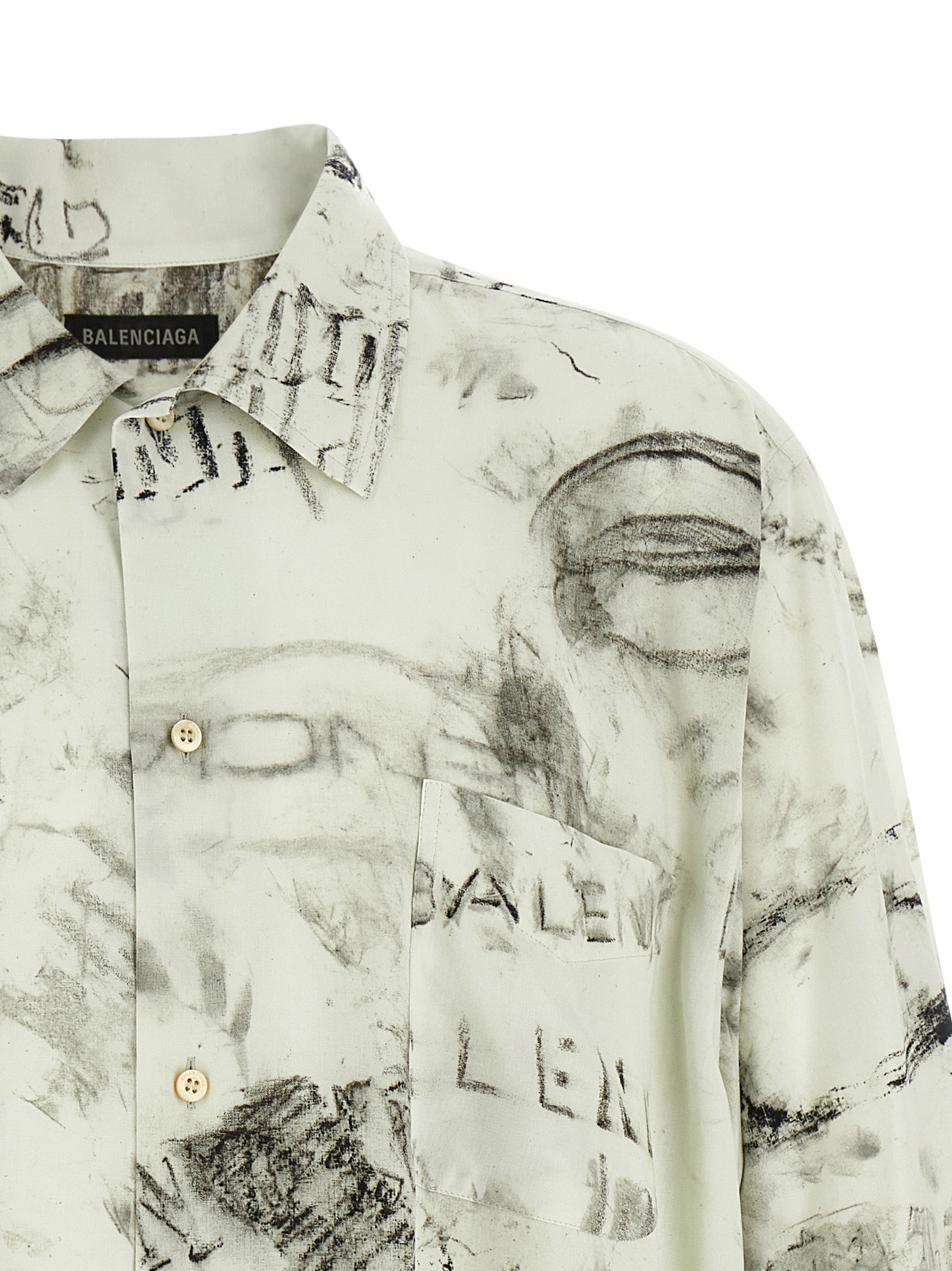 Balenciaga Gray Viscose Men's Blouse