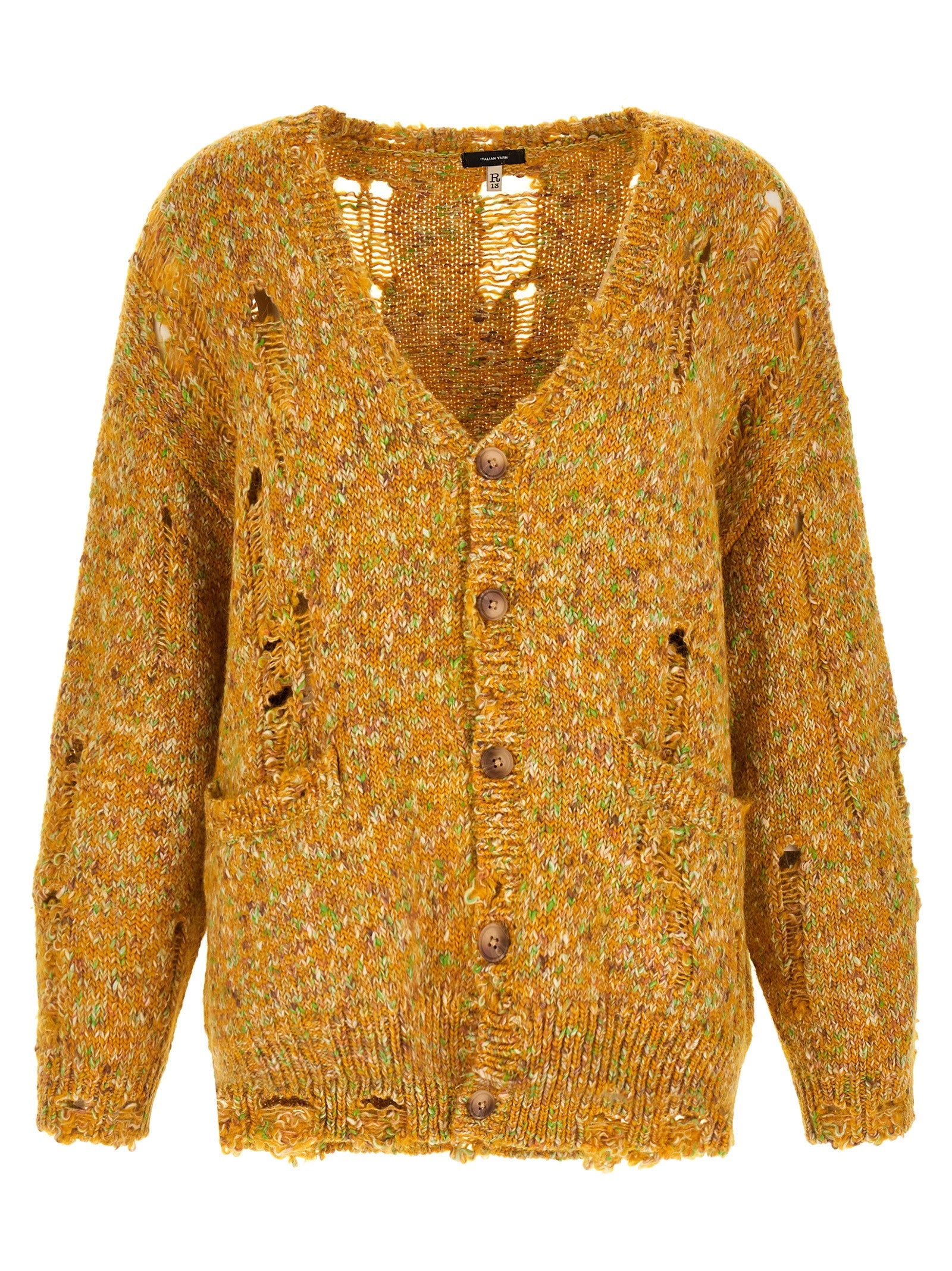 R13 Bicolor Alpaca Leather Women's Cardigan