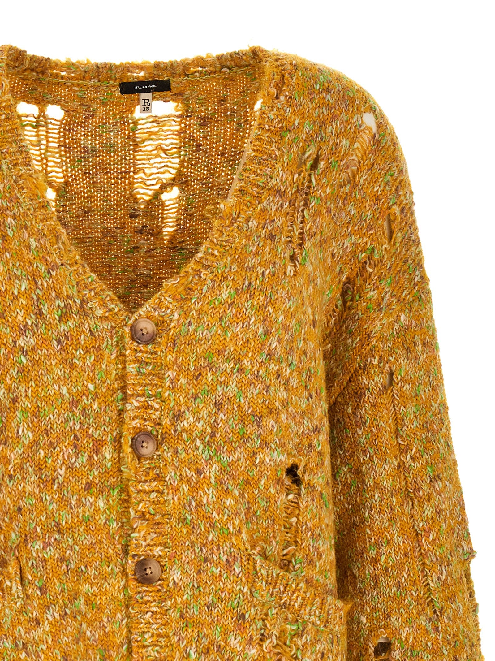 R13 Bicolor Alpaca Leather Women's Cardigan