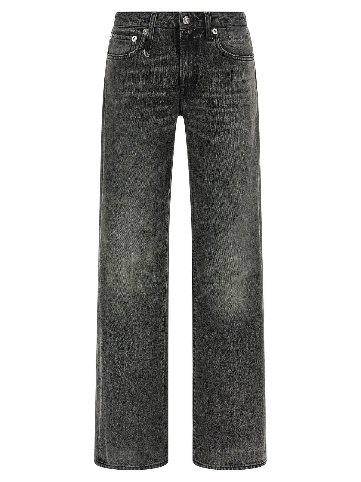 R13 Gray Cotton Straight-Leg Women's Jeans