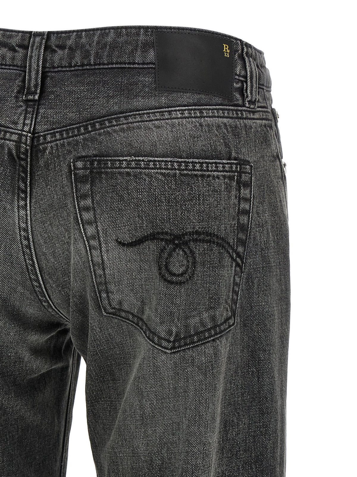 R13 Gray Cotton Straight-Leg Women's Jeans