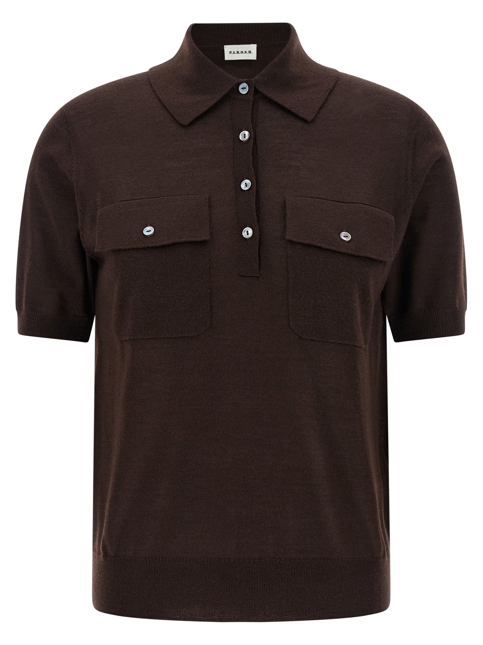 P.A.R.O.S.H. Brown Wool Polo Women's Shirt