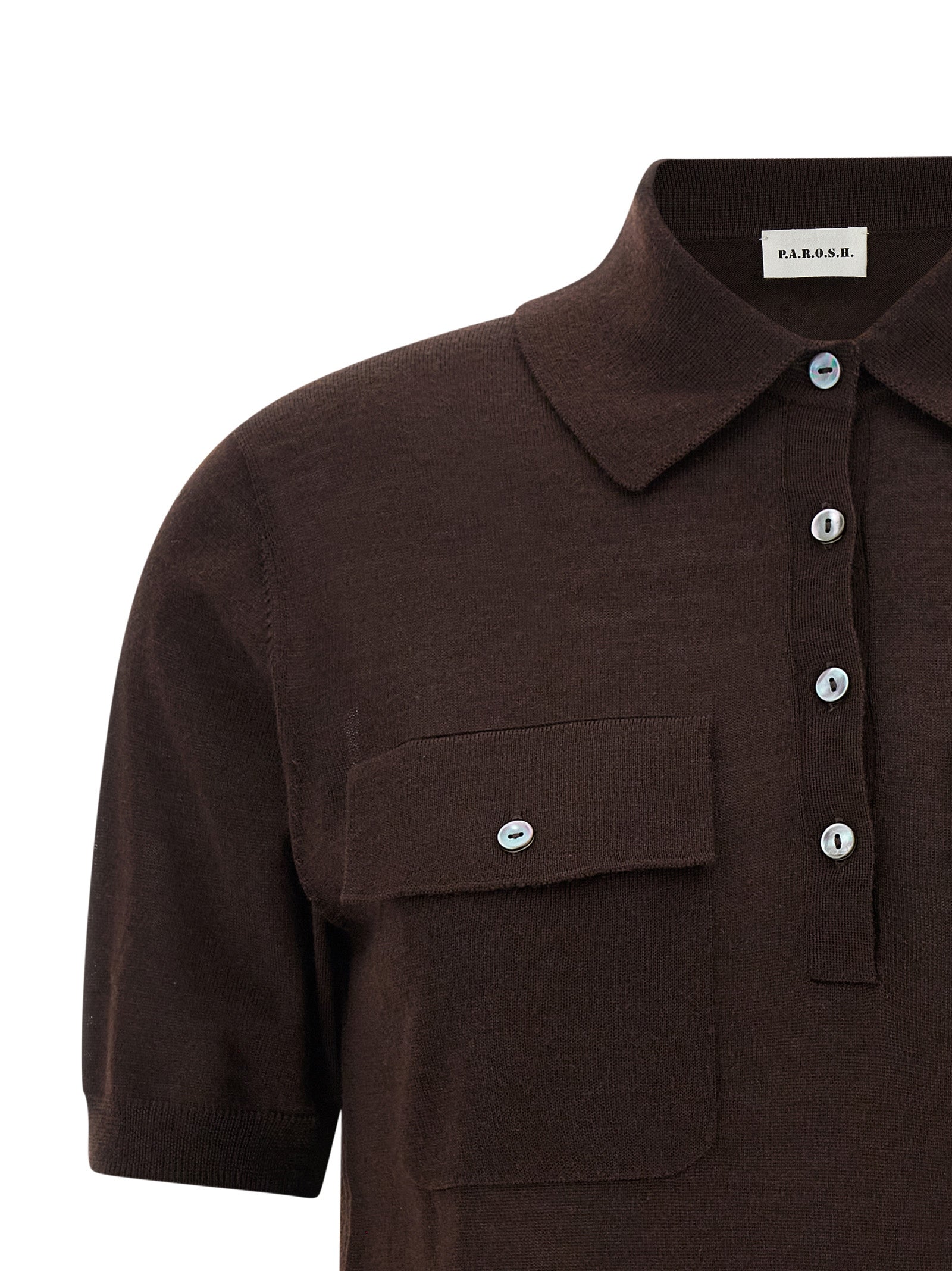 P.A.R.O.S.H. Brown Wool Polo Women's Shirt