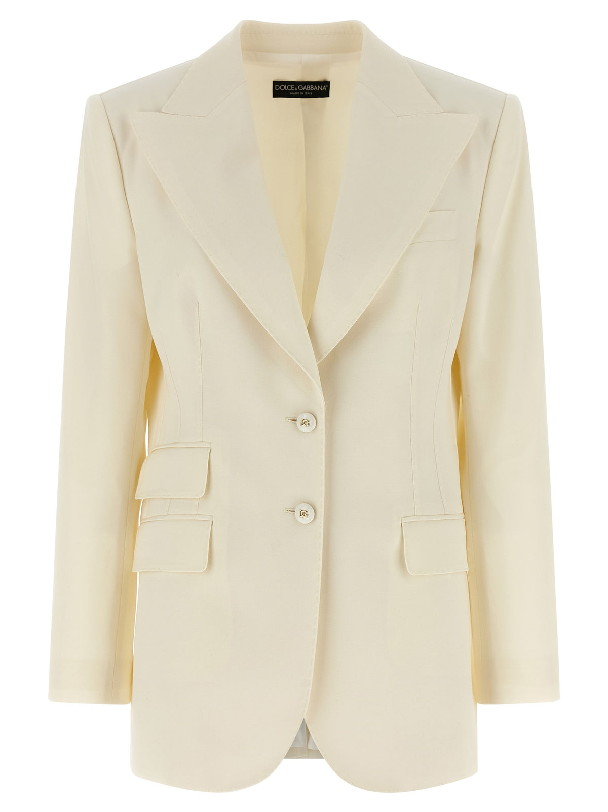 Dolce & Gabbana White Virgin Wool Women's Blazer