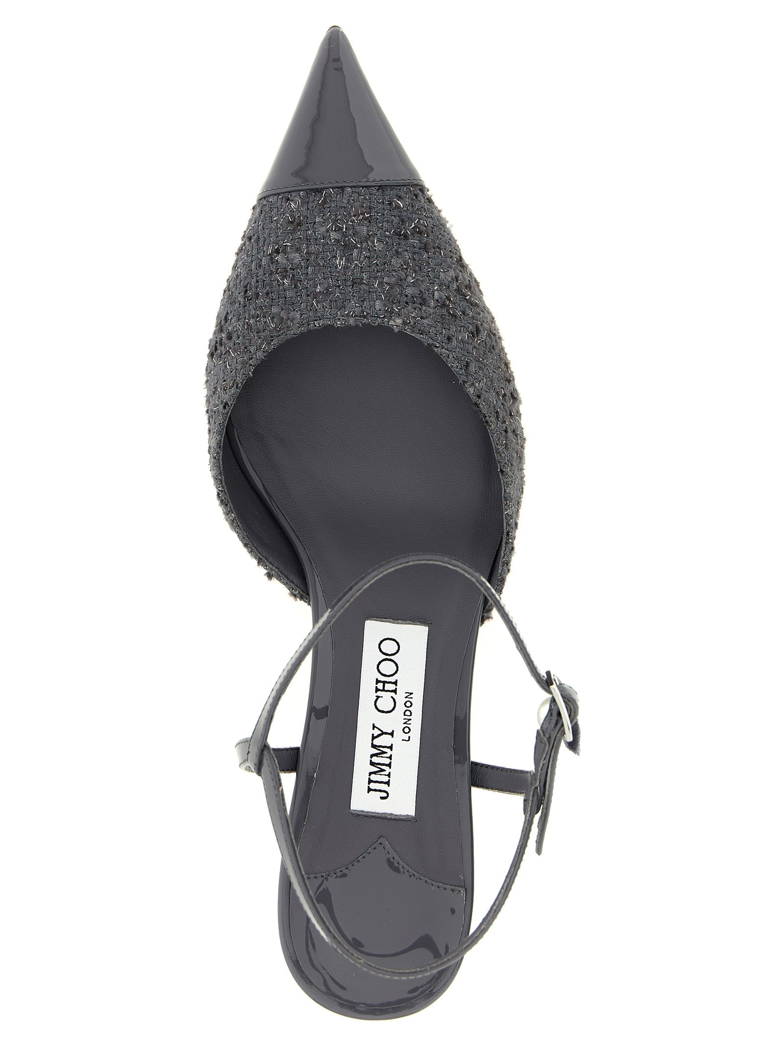 Jimmy Choo Gray Tencel Mid Heel Women's Pumps